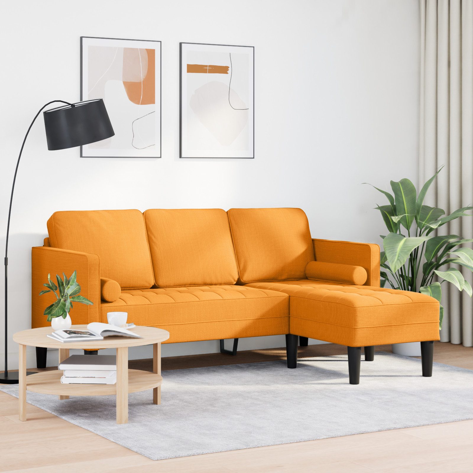 vidaXL Sofa Sofa 3-Sitzer L-Form Dunkelgelb günstig online kaufen