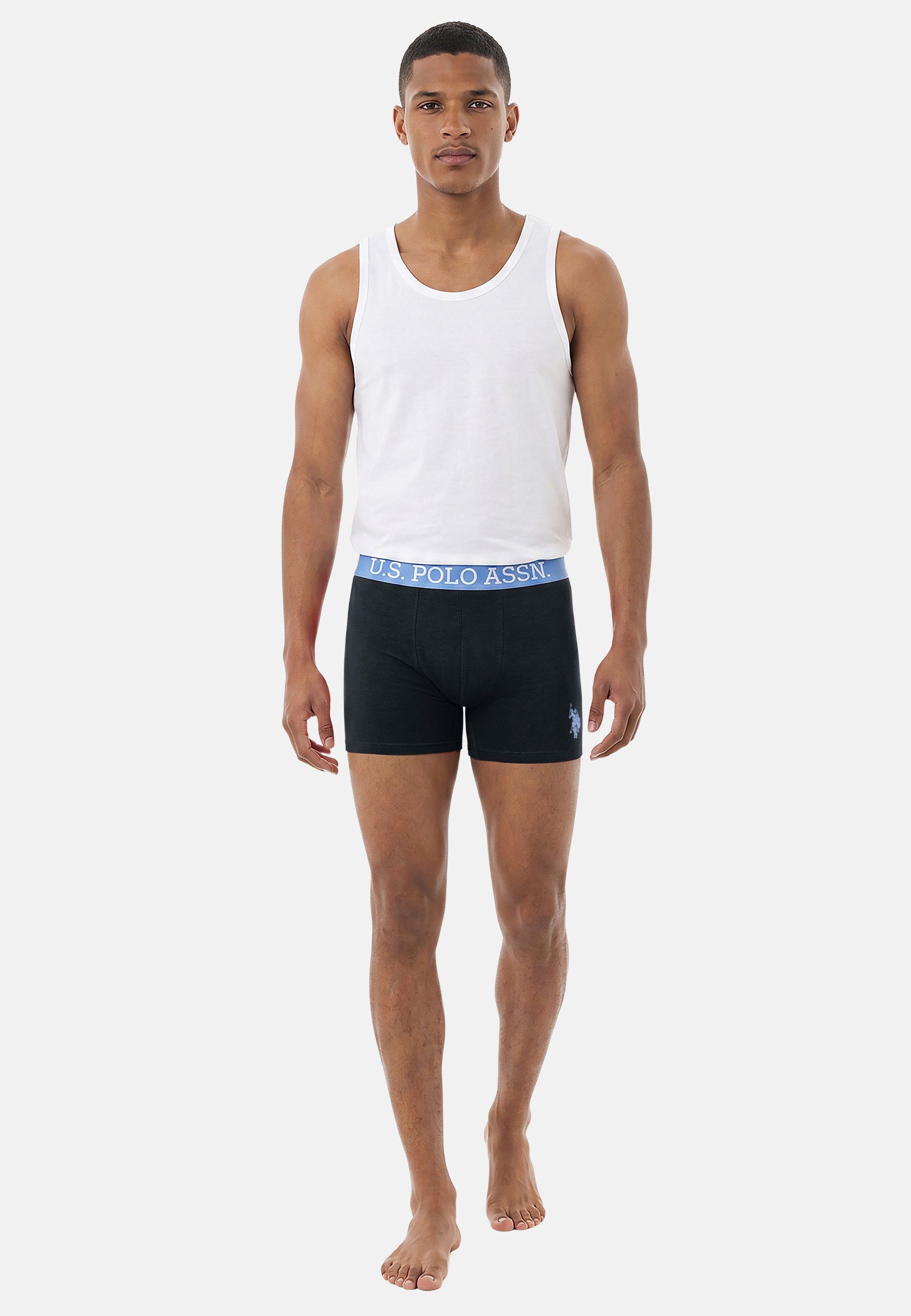 U.S. Polo Assn. Boxershorts USLeoo – Herren 5er Pack mit elastischem Logo-Bund Weiche Baumwollmischung, atmungsaktiv und formstabil
