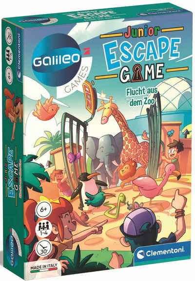 Clementoni® Spiel, Detektivspiel Galileo, Escape Game Junior Flucht aus dem Zoo, Made in Europe; FSC® - schützt Wald - weltweit