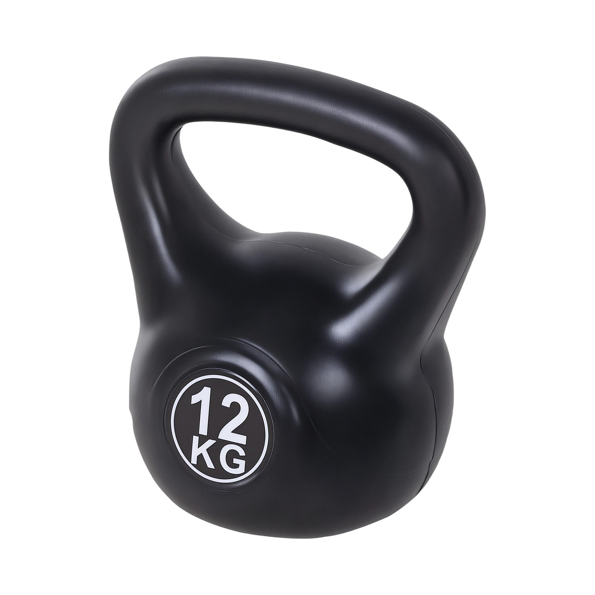 HOMCOM Kettlebell mit Sand befüllt, (Kugelhantel, 12 kg Gewicht-Hantel), für Anfänger, Zuhause, Krafttraining