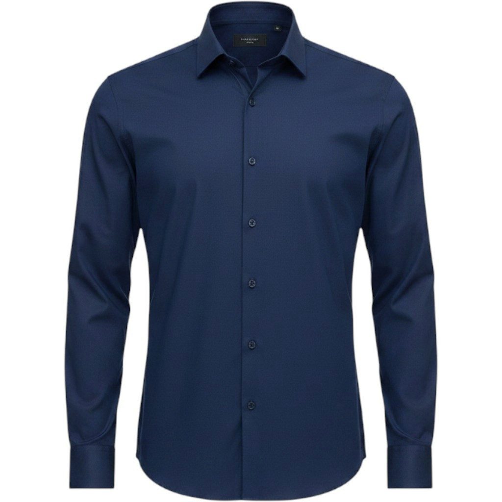RAMSEY Hemdbluse Marineblaues Feinhemd 100% Baumwolle