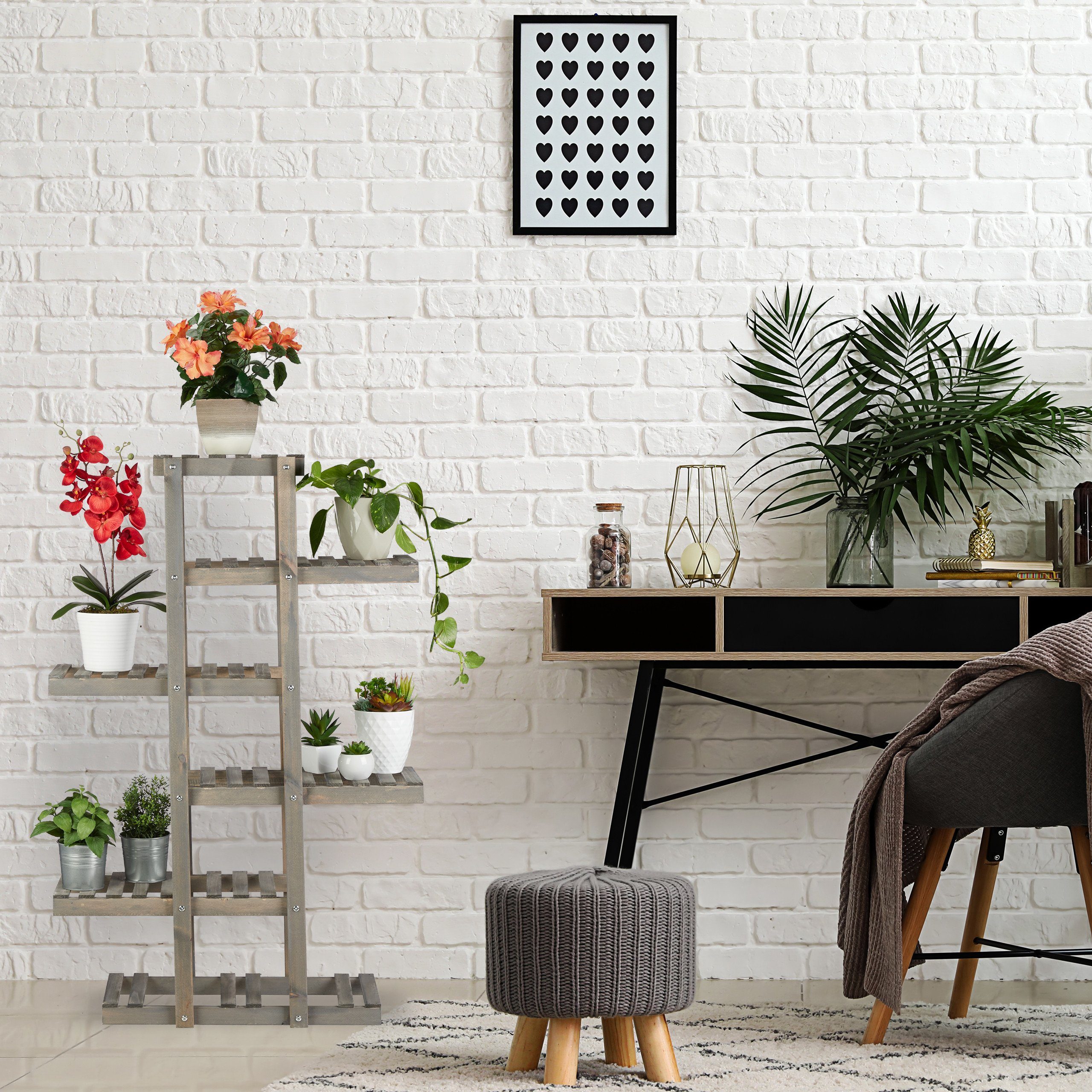 relaxdays Blumenständer Blumenregal Holz 5 Ebenen, günstig online kaufen
