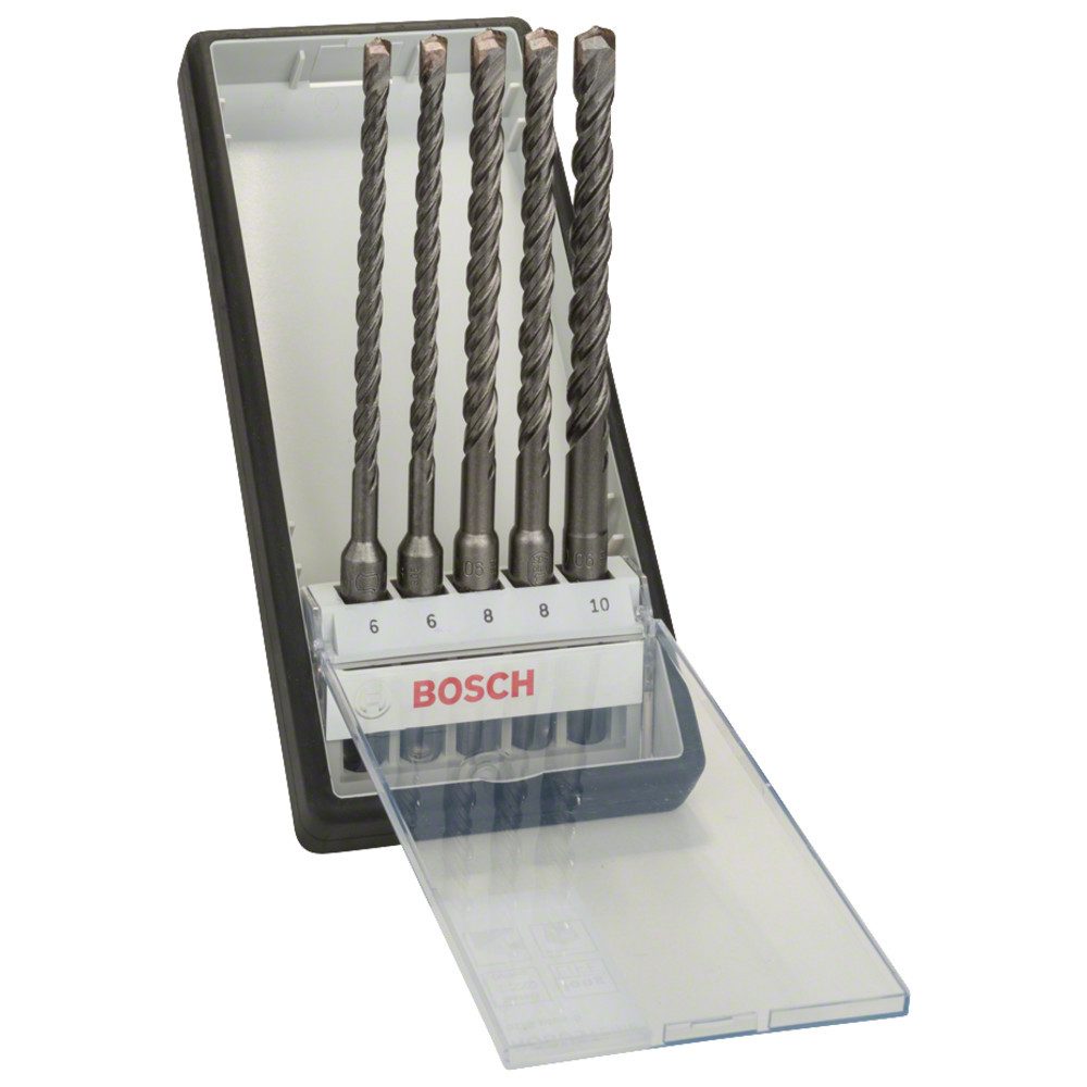 Bosch Professional Hammerbohrer Hammerbohrer-Set SDS plus-5, Robust Line, 5-teilig, 6-10 mm