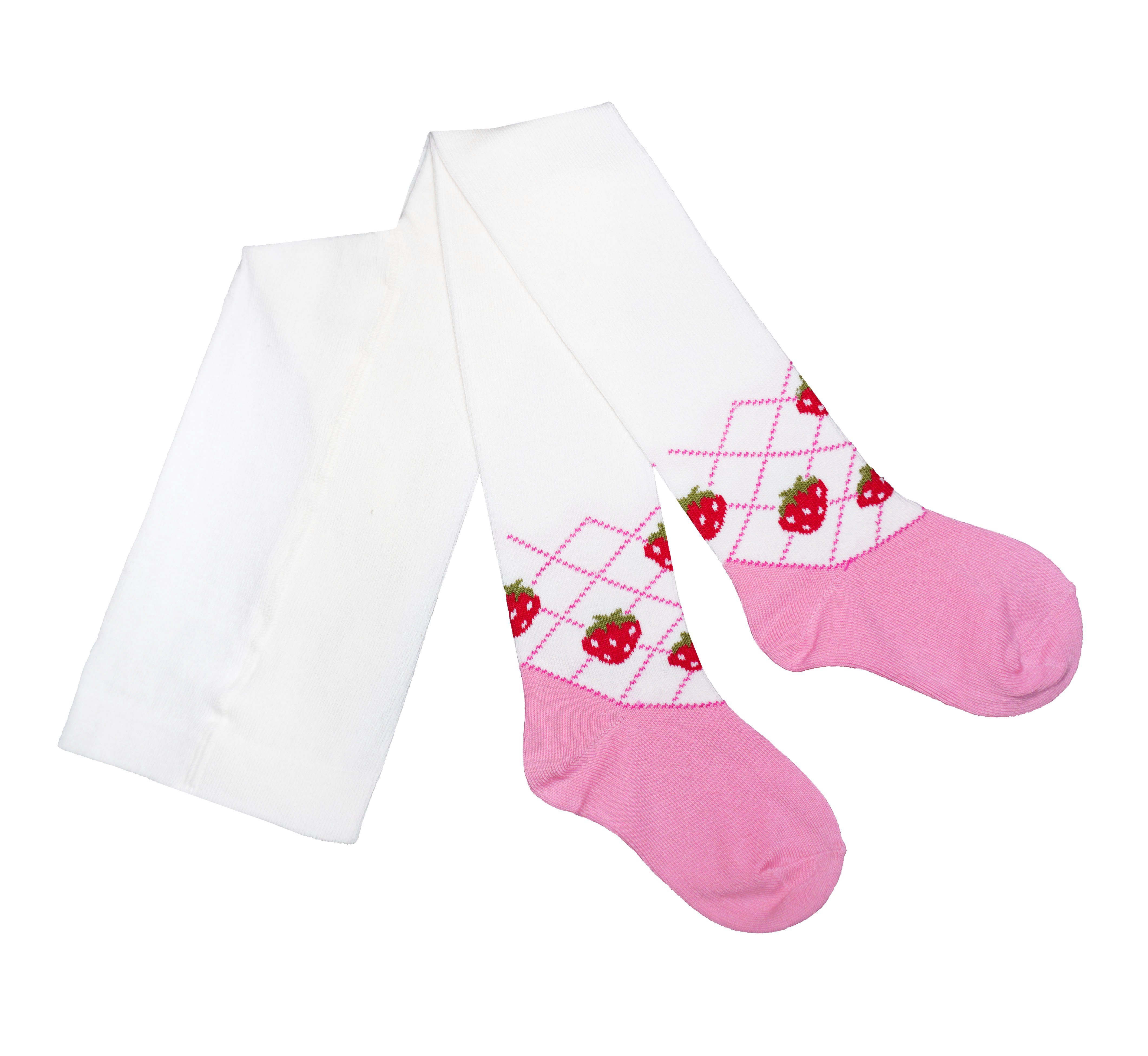 Strickstrumpfhose Kinderstrumpfhosen für Mädchen >>Erdbeerkonfitüre<< weiche Baumwolle