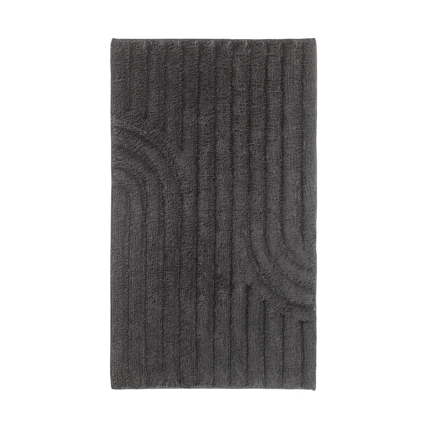 casa NOVA Badematte MINORI, Anthrazit, Baumwolle, rechteckig, waschbar bis 40 °C, L 100 x B 60 cm