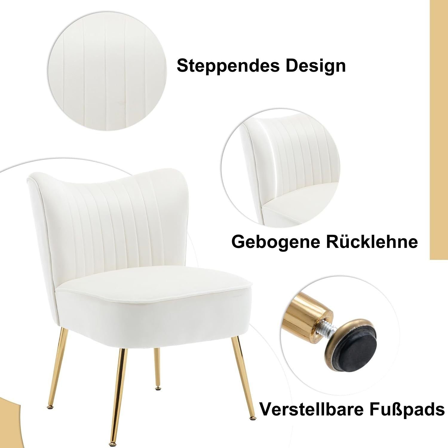 WAHSON OFFICE CHAIRS Sessel Wohnzimmer moderner Loungesessel Geplosterter Ohrensessel