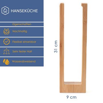 Hanseküche Küchenrollenhalter Küchenrollenhalter – FSC®-zertifiziert, (Küchenrollenhalter, 1-St., inkl. 2 Klebestreifen), Modernes Design, Praktisch und Langlebig