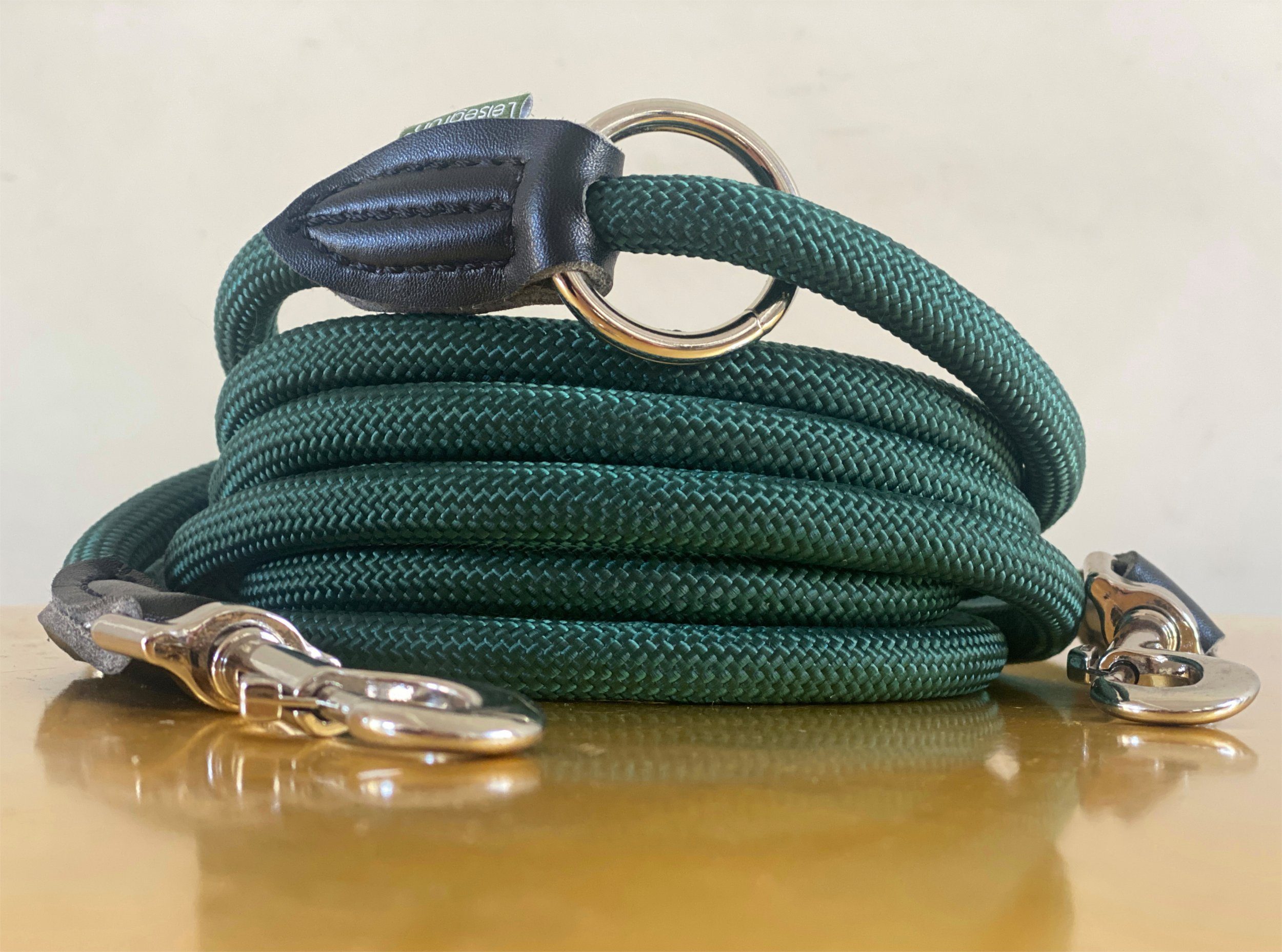 Leisegrün Hundeleine Hundeleine für große Hunde, Hundeleine 3m verstellbar - Grün, Nylon