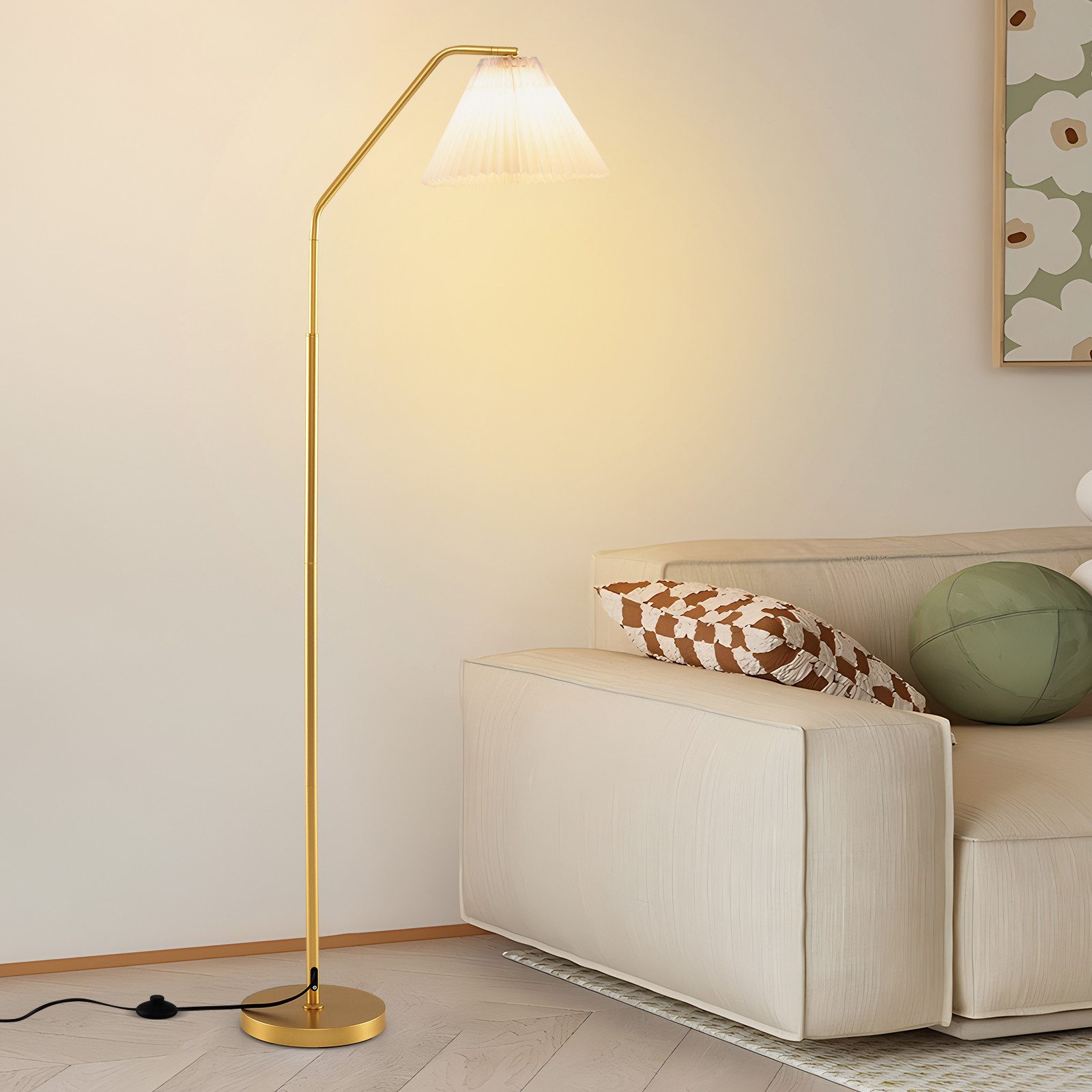 COSTWAY Stehlampe, 168cm mit verstellbarem Lampenkopf & Fußschalter günstig online kaufen