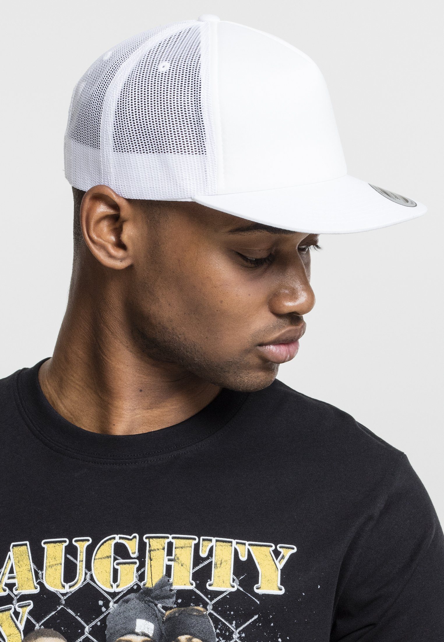 Flex Cap Flexfit white Trucker 5-Panel Retro Cap Trucker