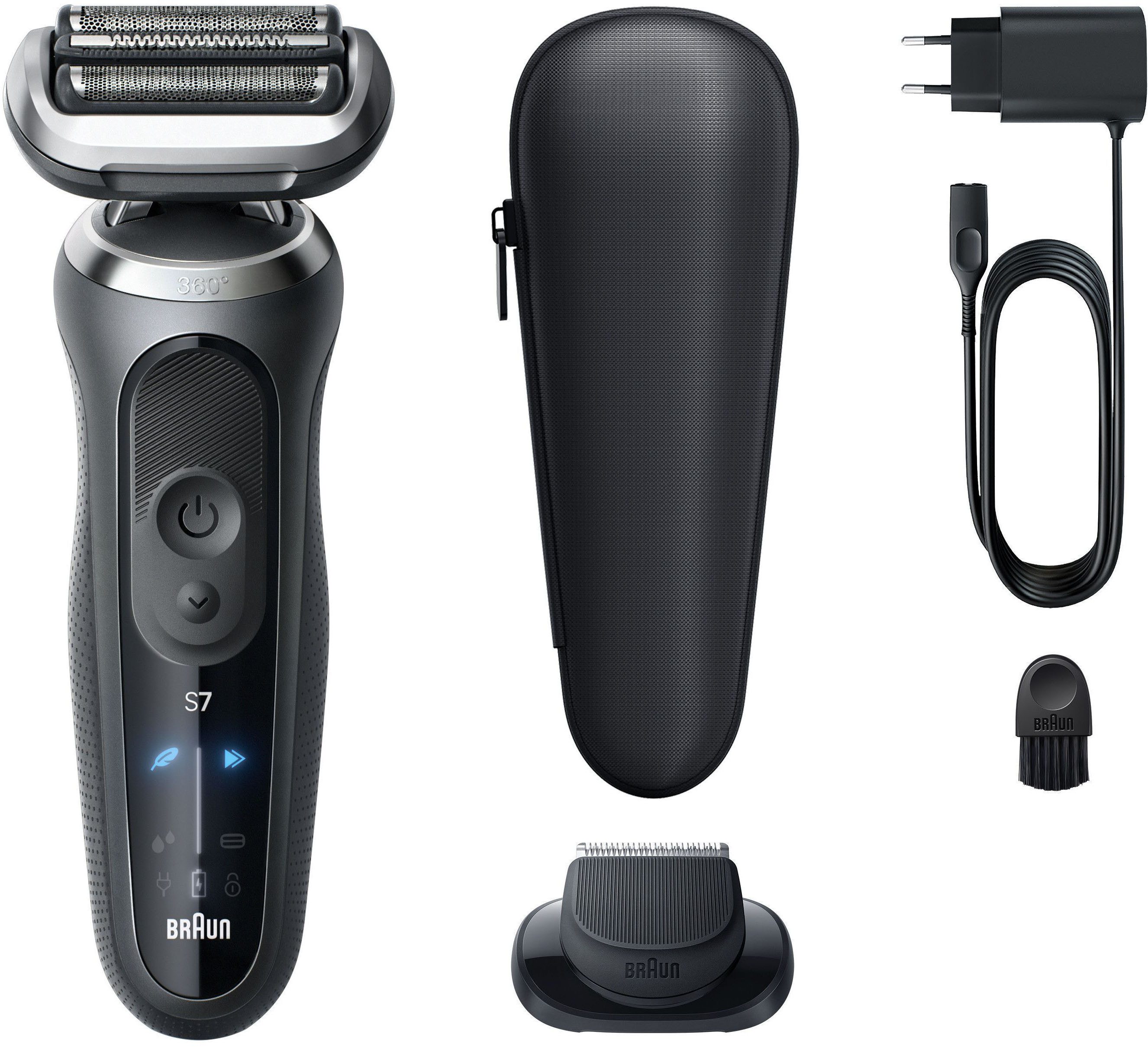 Braun Elektrorasierer Series 7 72-G1200s, Aufsätze: 1, Bis zu 60 Min, Präzisionstrimmer-Aufsatz, 100% wasserdicht