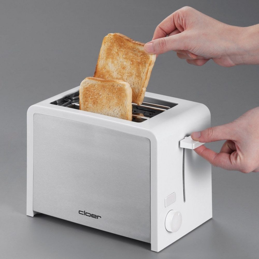 Cloer Toaster Toaster 3211 Weiss-Edelstahl Küchengerät.
