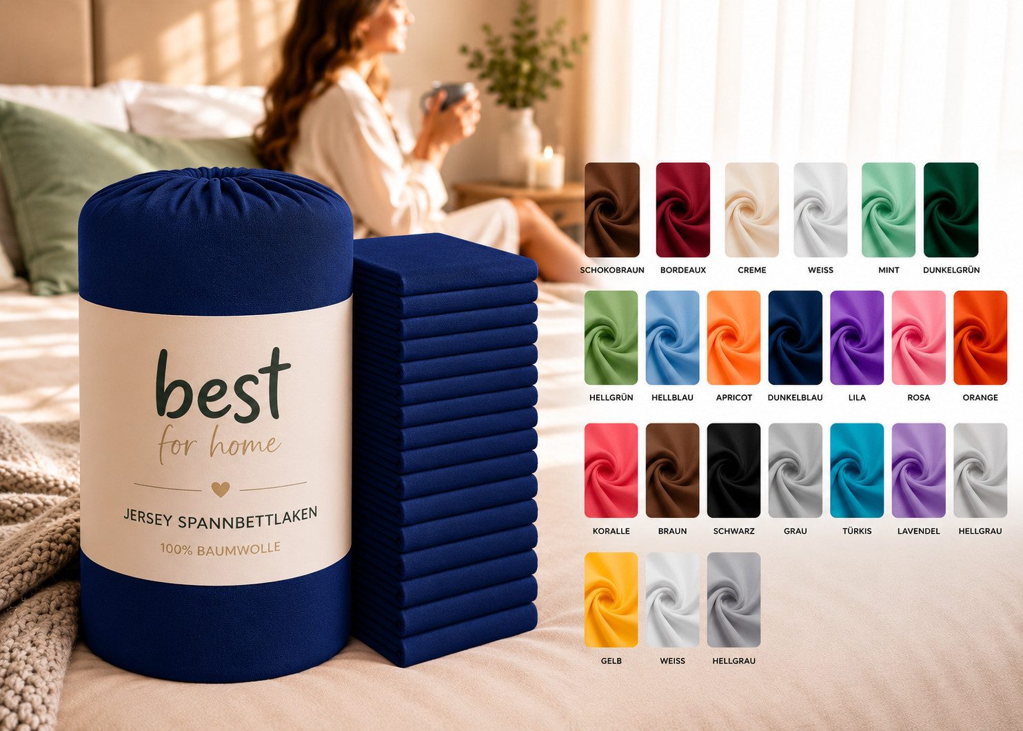 Best for You Spannbettlaken Terry Spannbettlaken–Flauschiger Handtuchstoff für Komfort & Passform, Frotte, Gummizug: Rundum, (1 Stück), Weich, flauschig, atmungsaktiv, hautfreundlich