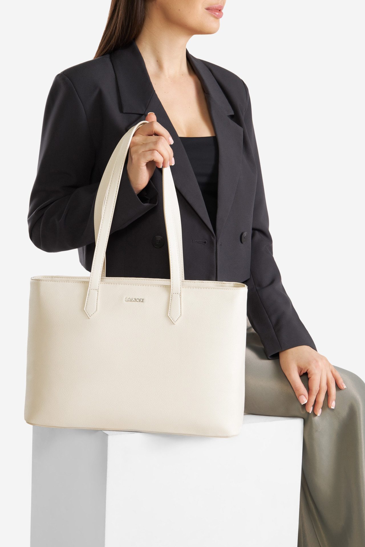 Handtasche Lasocki Große Shopper Tasche LSK-M-023-07 beige