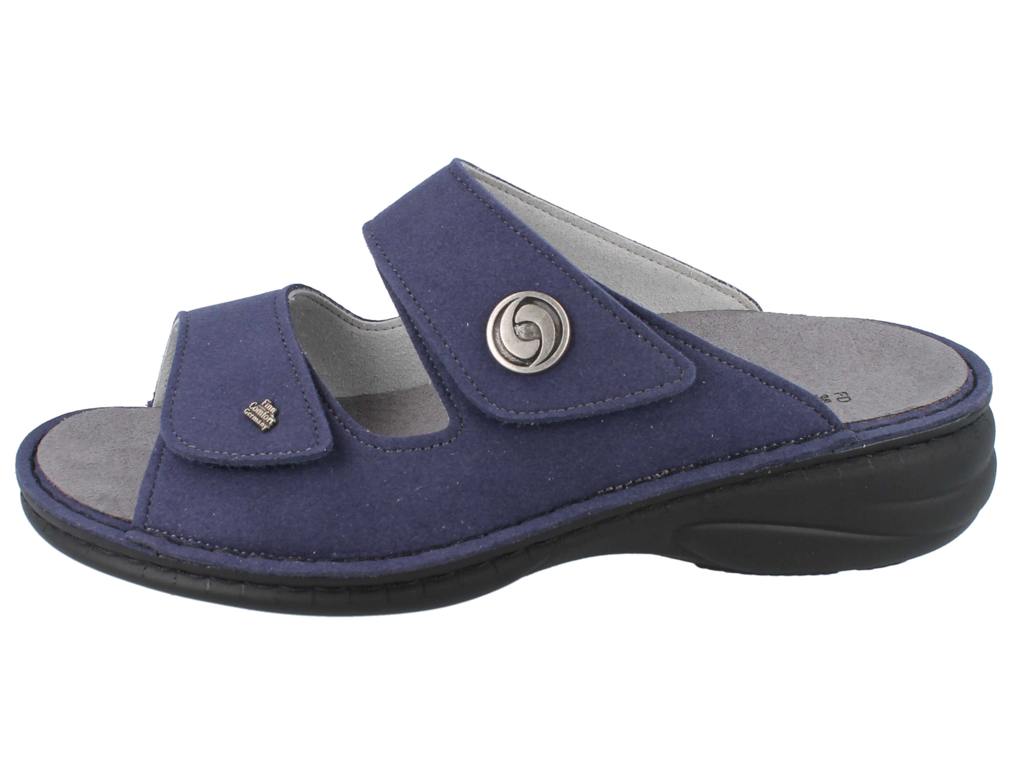 Finn Comfort FINN COMFORT Hedda Damen Pantolette dunkelblau vegan - Größe: 41 Pantolette Vegan