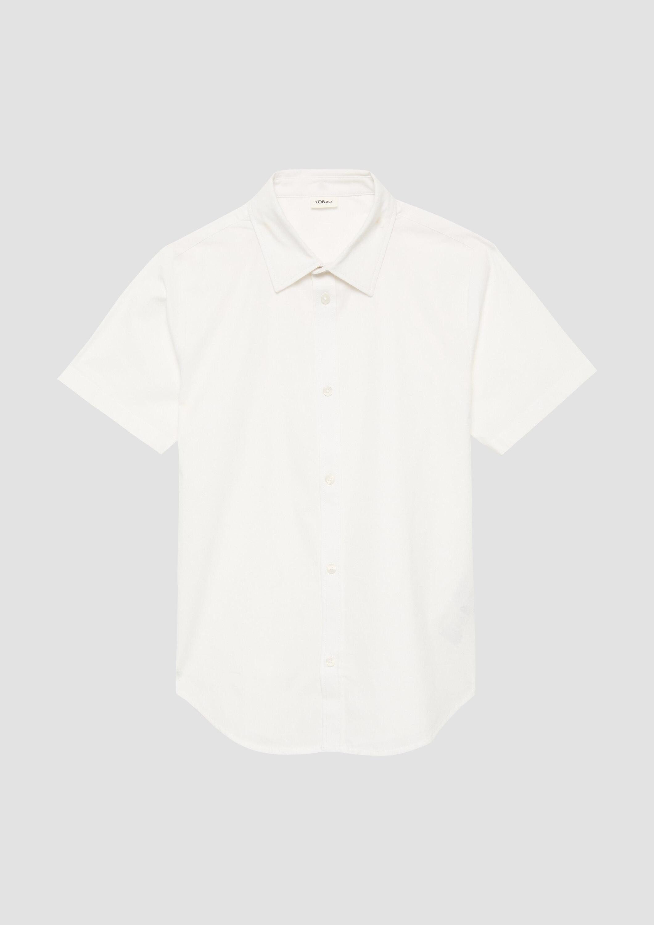 s.Oliver Kurzarmhemd Hemd Festliches Slim-Fit-Hemd aus Baumwollstretch