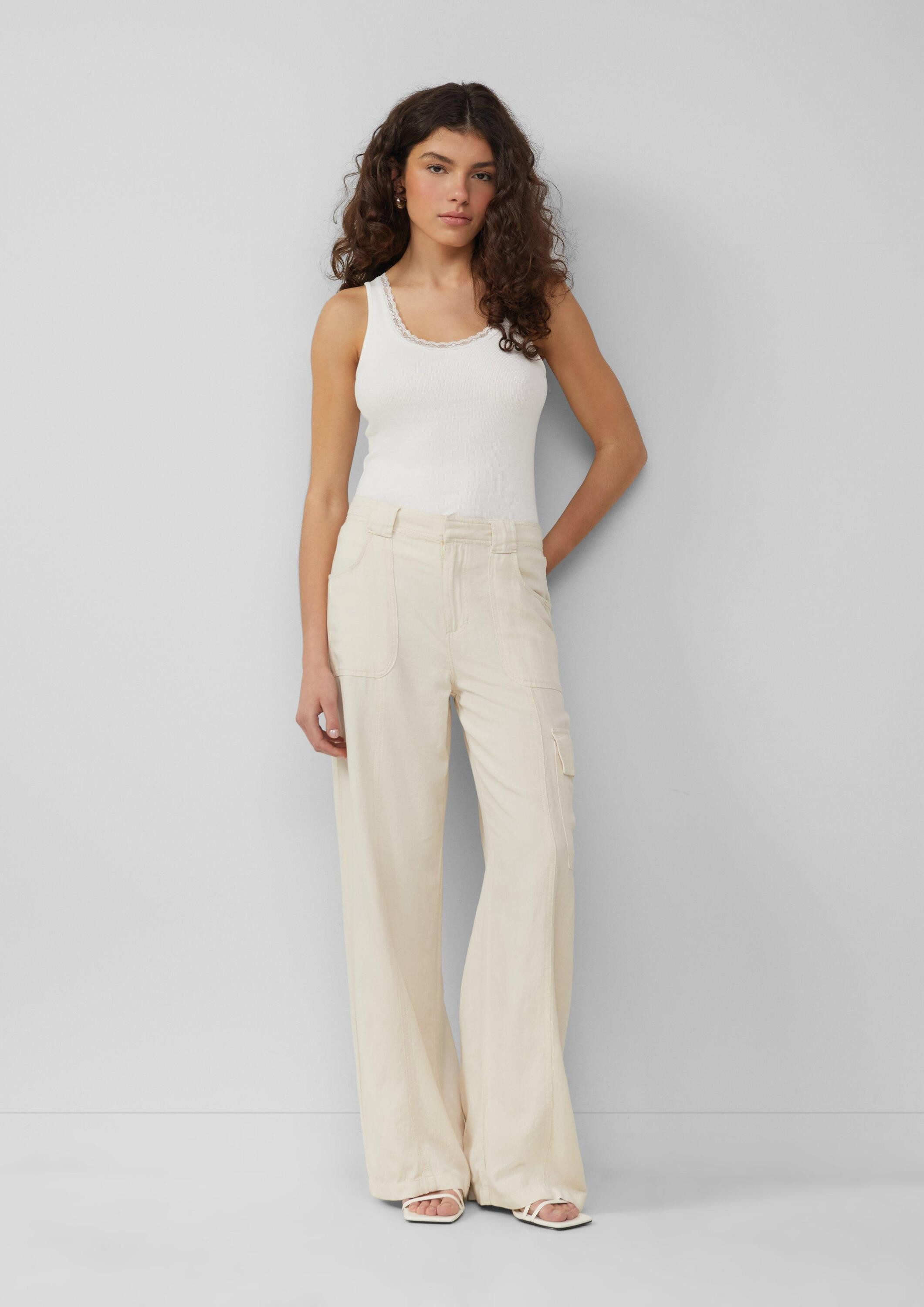 QS Chinos Hose Cargo-Hose aus Leinenmix, QS x Sarah & Tini