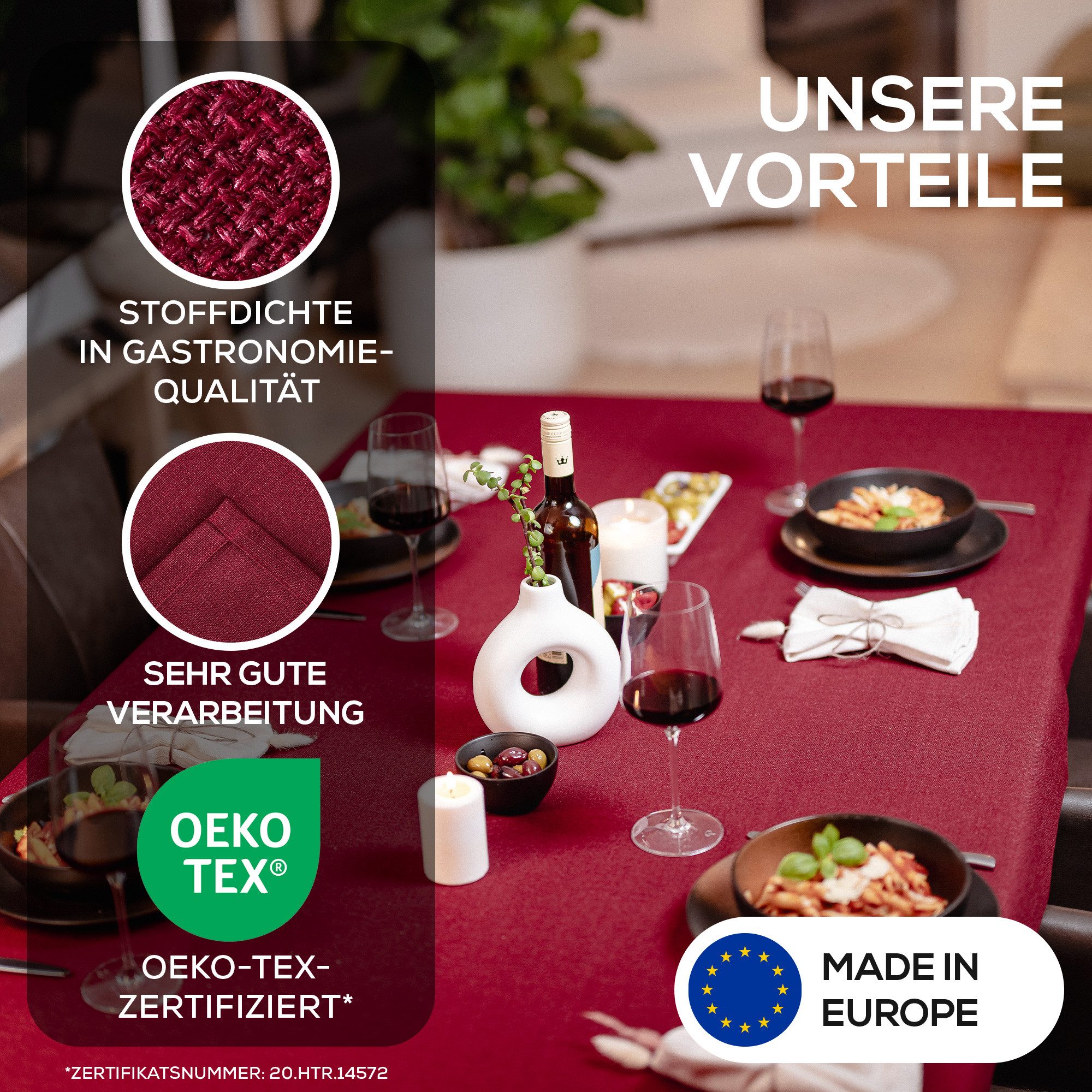 Beautex Tischdecke Elegante Tischdecke Edel Leinenoptik, Lina Tischdecke und Tischläufer (1-tlg)