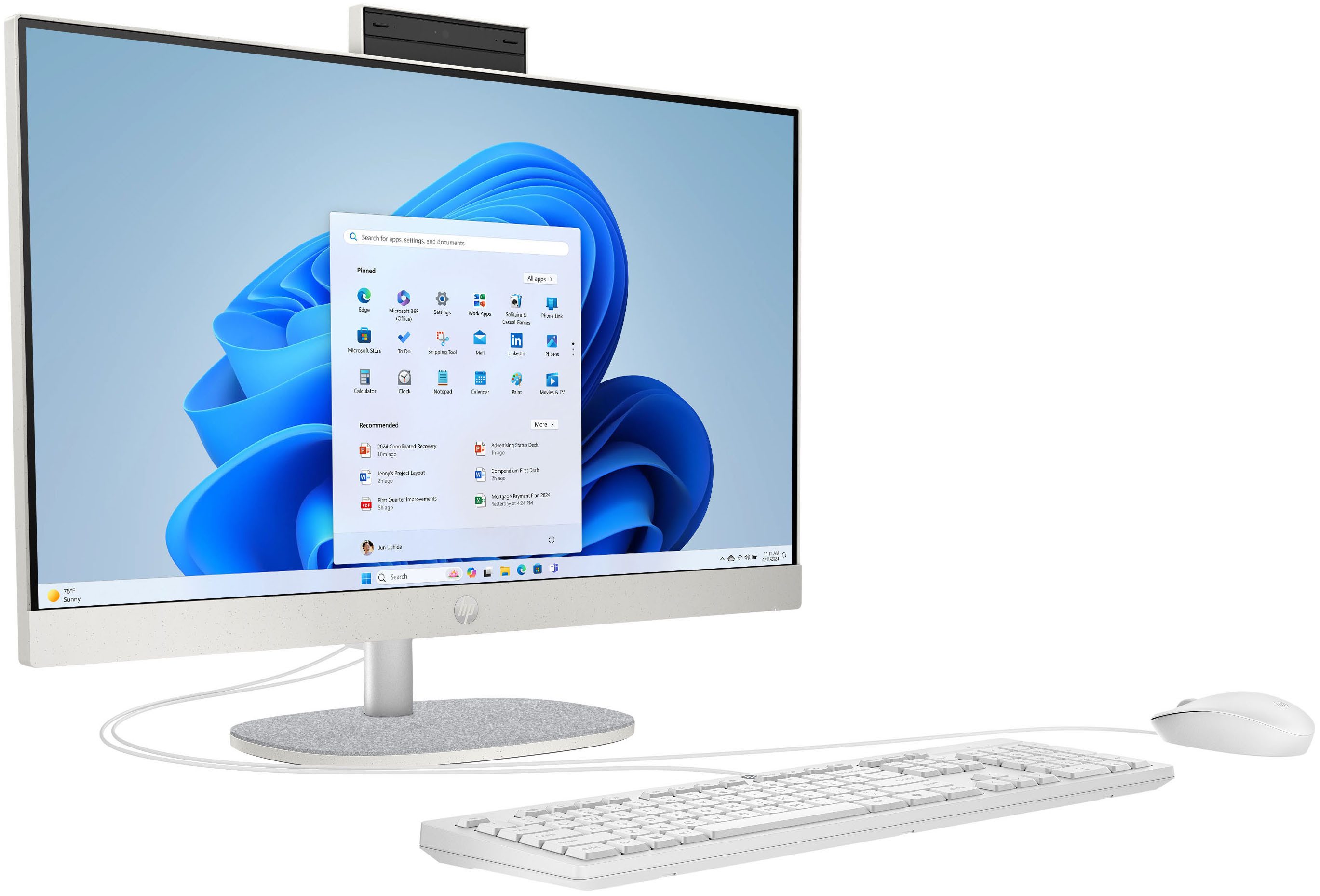 HP 24-cr0205ng All-in-One PC (23,8 Zoll, Intel Core i3 1315U, UHD Graphics, 8 GB RAM, 512 GB SSD)