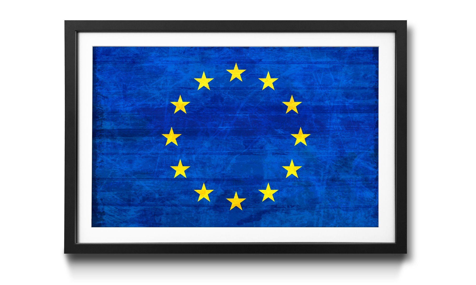 WandbilderXXL Bild mit Rahmen Europa, Flagge, Wandbild, in 4 Größen erhältlich