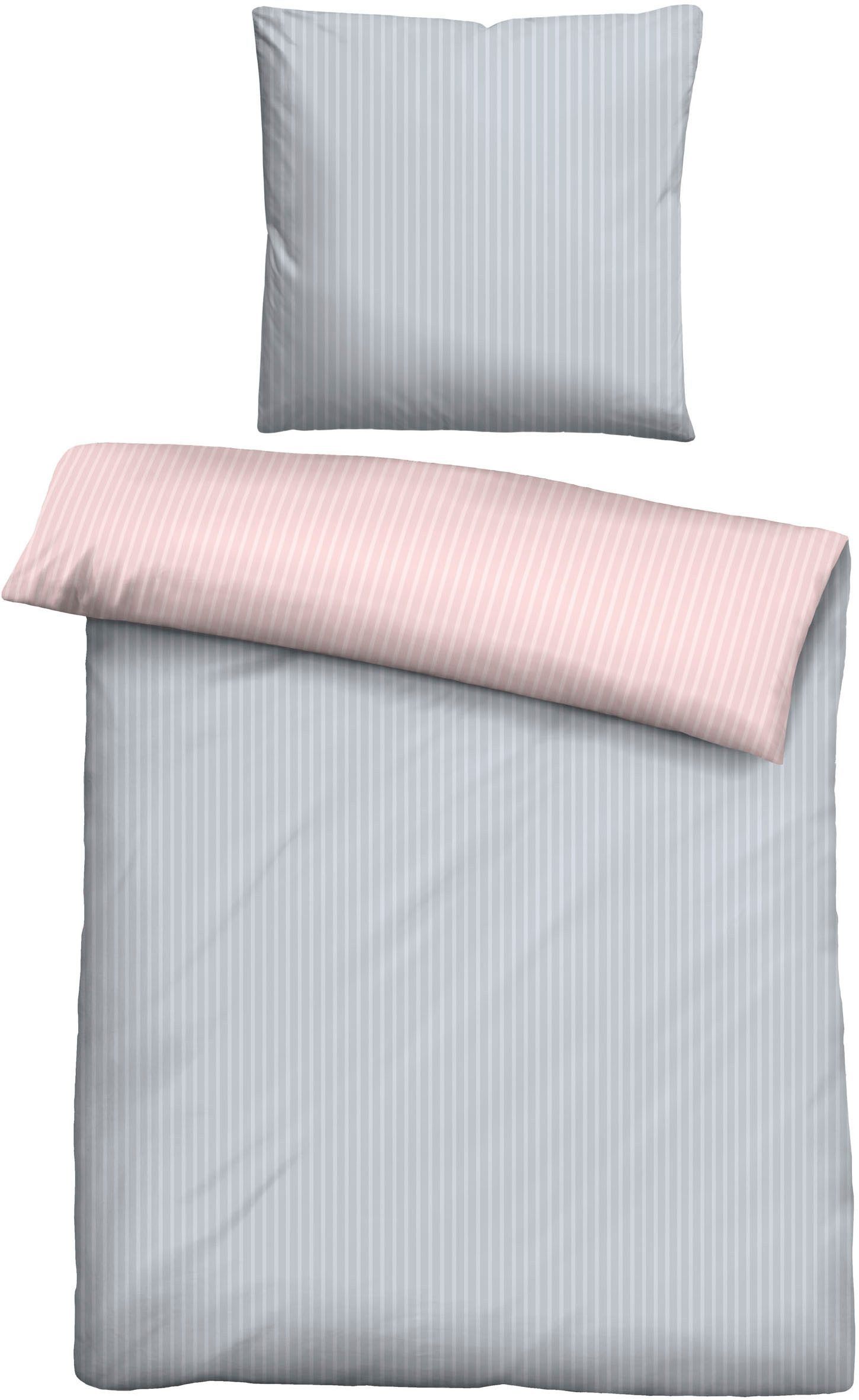 Castell - Markenbettwäsche Wendebettwäsche 0040774, Renforcé, 2 teilig, hautsympathisch, 100% Baumwolle, Reißverschluss, ganzjährig nutzbar