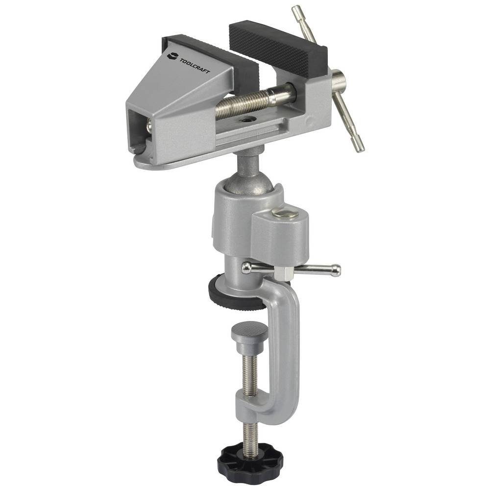 TOOLCRAFT Schraubstock Schraubstock Backenbreite: 78 mm Spann-Weite, mit Tischklemme, mit Kugelgelenk