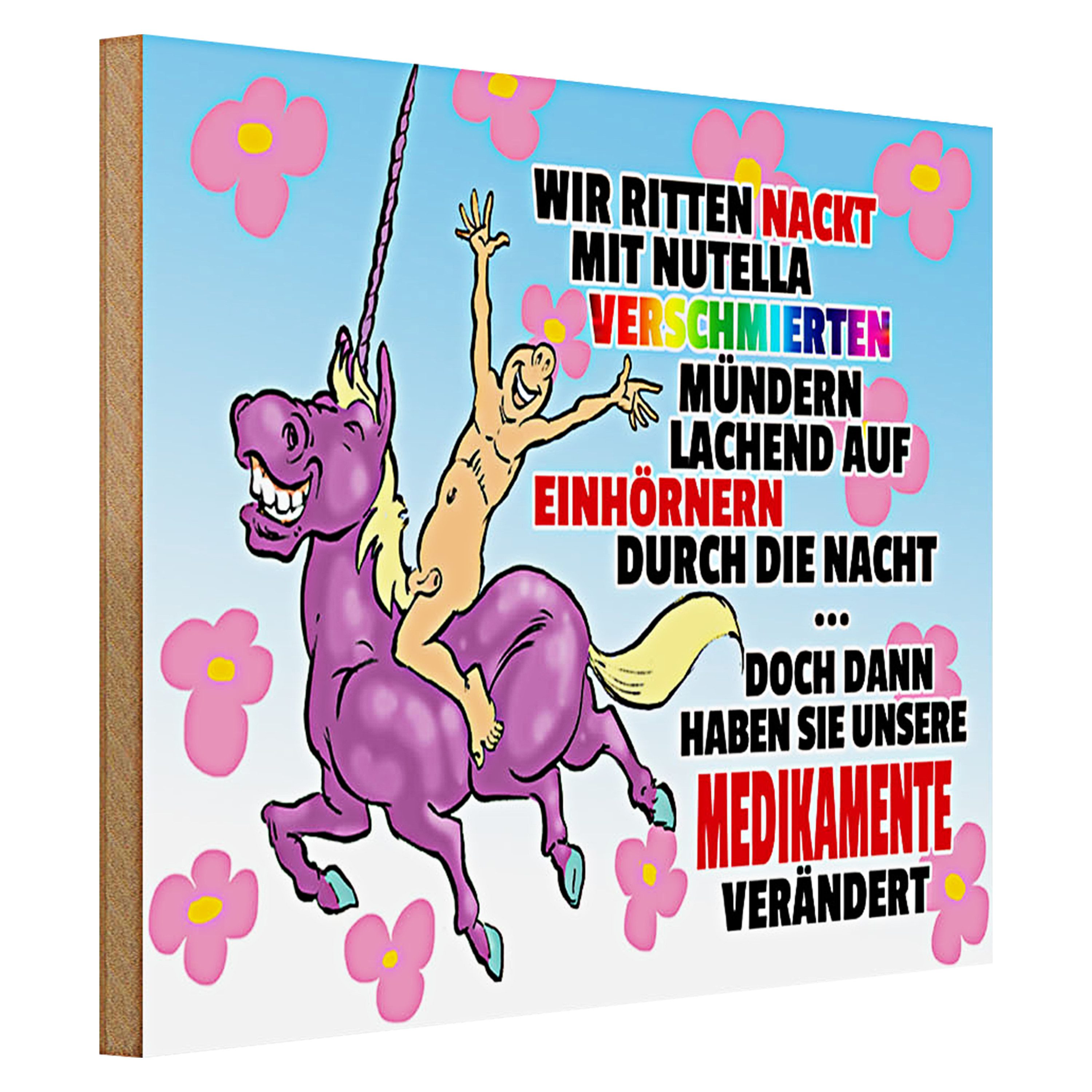 Roomando Holzbild Spruch 40x30cm doch dann Medikamente geändert