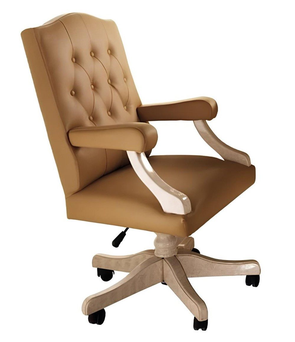 JVmoebel Bürostuhl Designer Polstersessel von Arredoclassic in braunem Leder (1 St), Made in Europa
