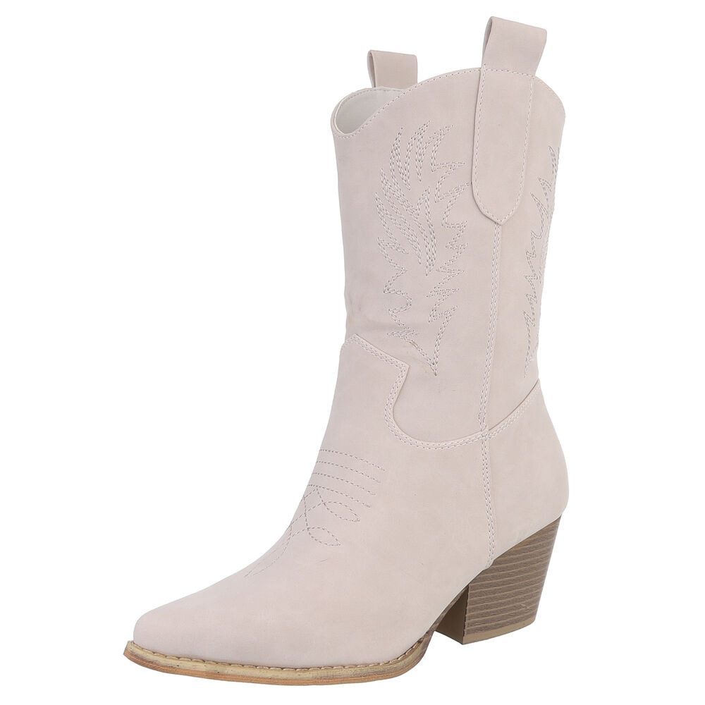 Ital-Design Elegante Damen Stiefel mit Stickerei günstig online kaufen