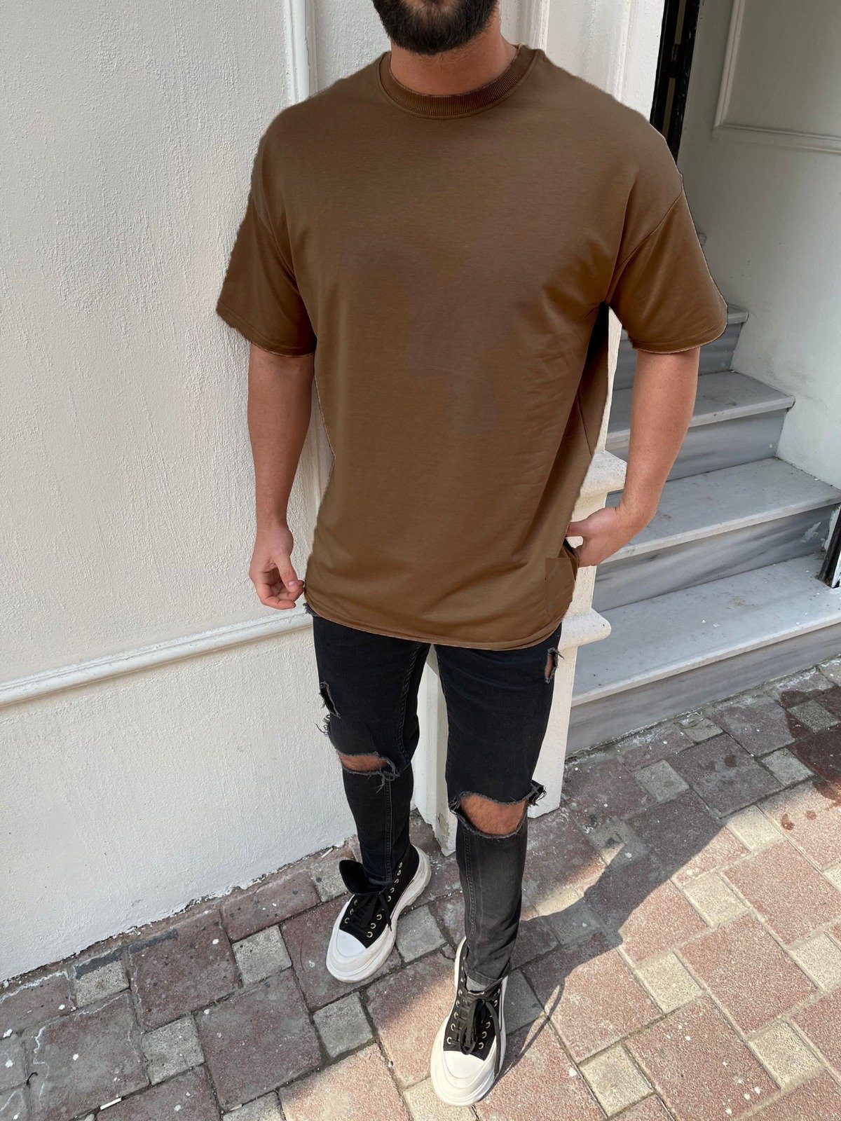 Megaman Jeans T-Shirt Herren Oversize T-Shirt günstig online kaufen