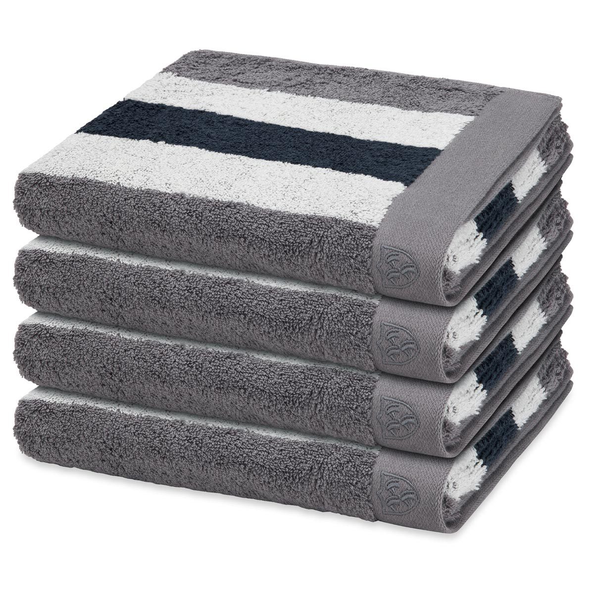 ROSS Handtuch Set Doubleface Stripes, Frottee (Spar-Set, 4-St), 4 X Handtuch im Set - Baumwolle - Saugstark