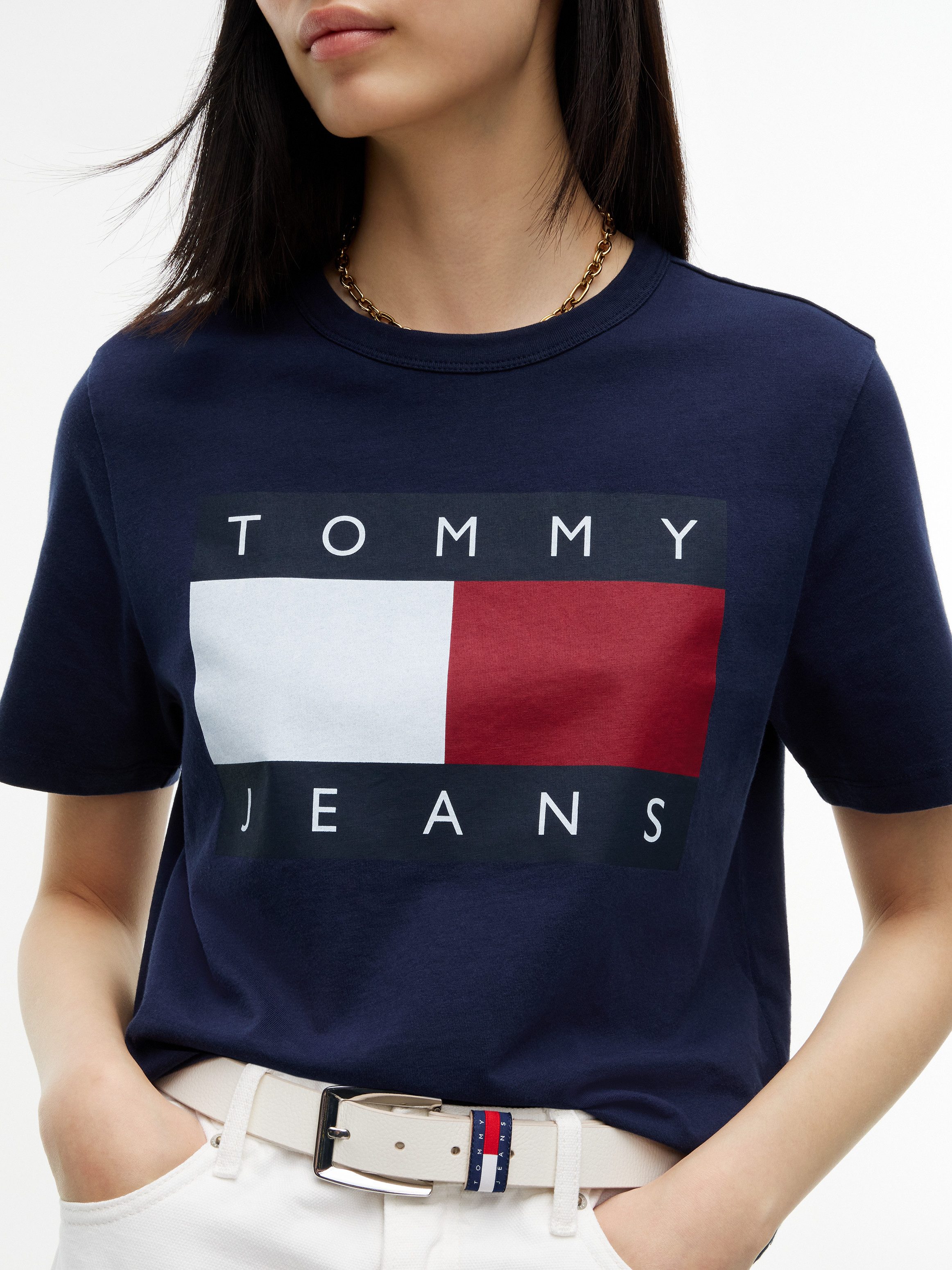 Tommy Jeans Rundhalsshirt TJW BXY FLAG SS TEE EXT Baumwolle – Bild 2 von 5