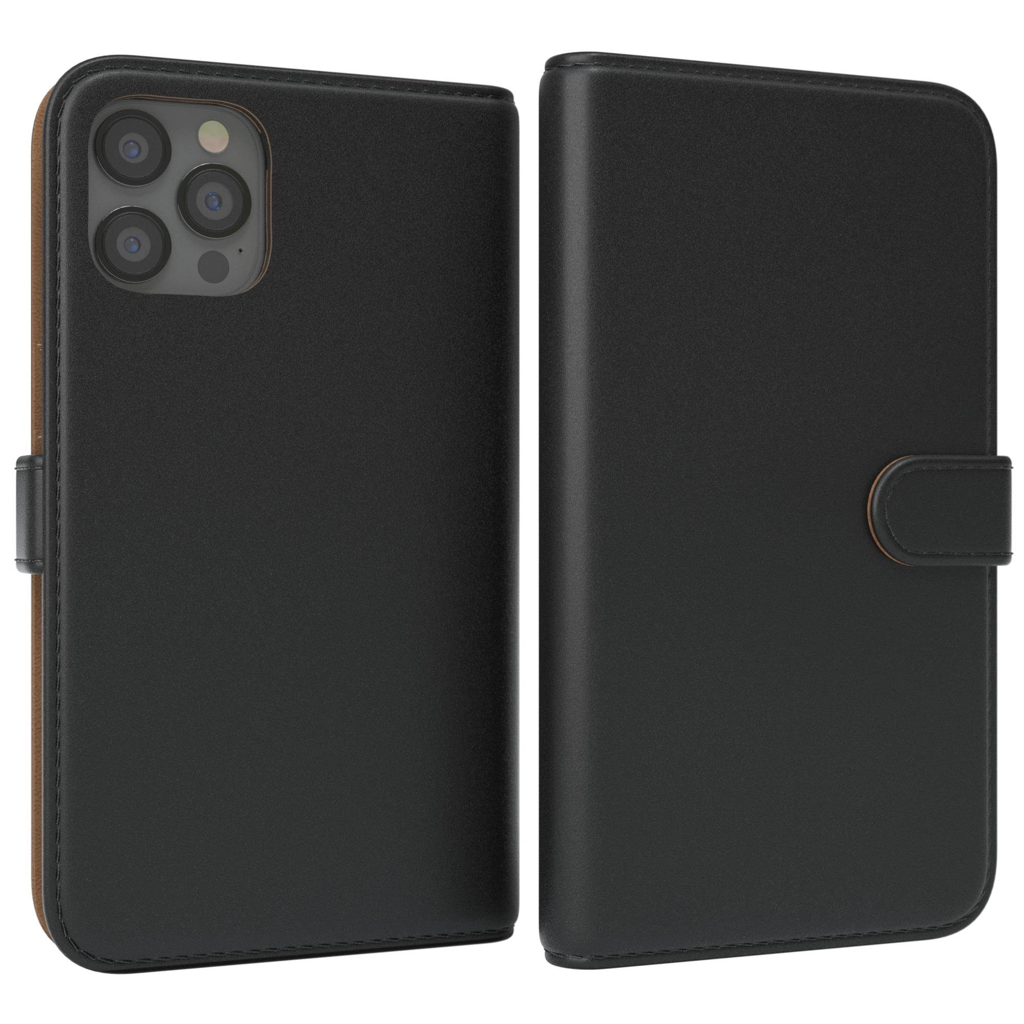 EAZY CASE Handyhülle Uni Bookstyle für Apple iPhone 12 Pro Max 6,7 Zoll, Schutzhülle mit Standfunktion Kartenfach Handytasche aufklappbar Etui