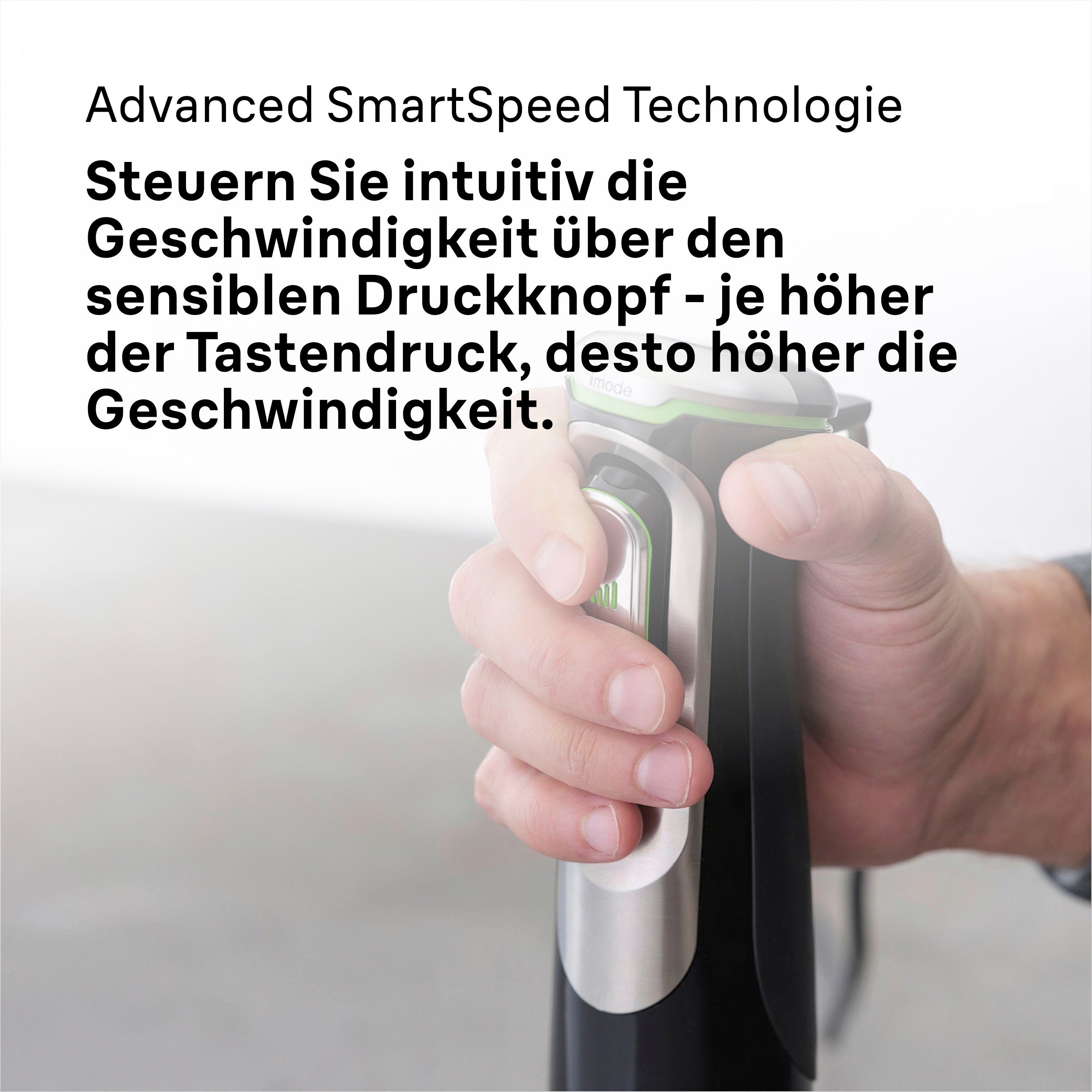 Braun Stabmixer MultiQuick 9 MQ 9147X - 1200W, Stufenlosregulierbar, Dynamische Klinge, 1200 W, Spritzschutz, Extra Mahlklinge, 2 Modi + Pulsfunktion, viel Zube – Bild 4 von 5