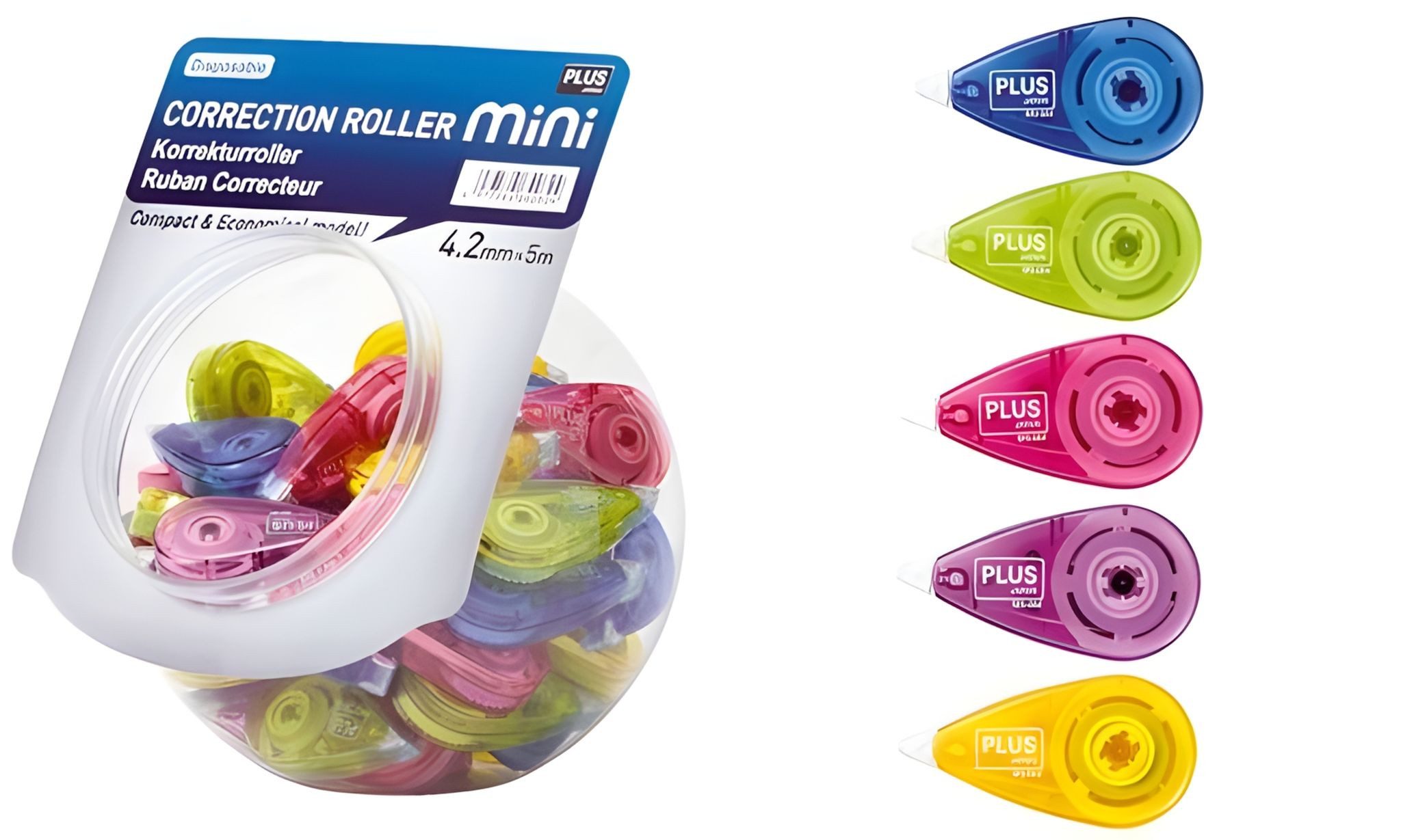 PENTEL Tintenkiller Korrekturroller im Glas sortiert PLUS JAPAN 49193 5m x4,2mm