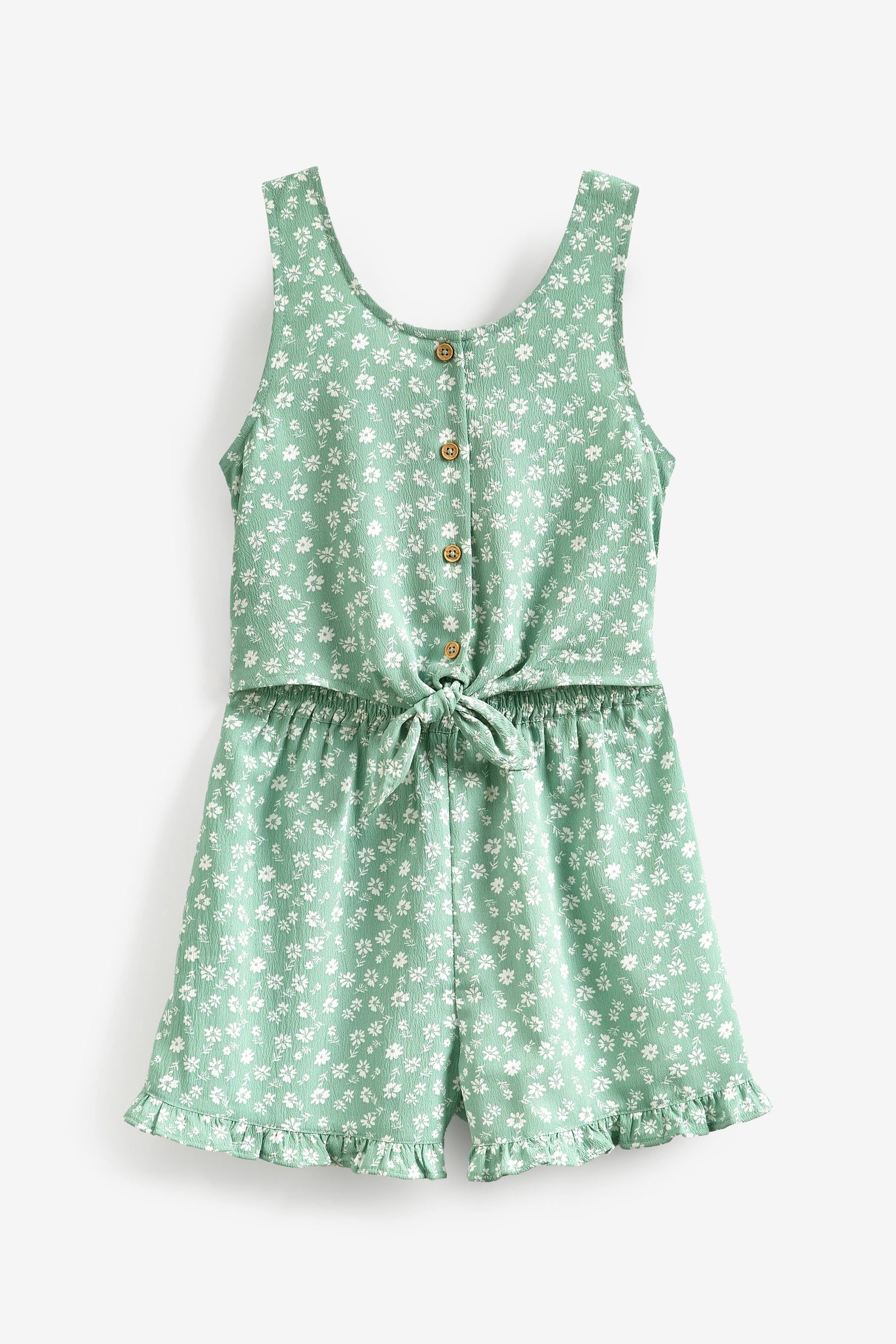 (1-tlg) Mint Floral Next Overall Playsuit Green