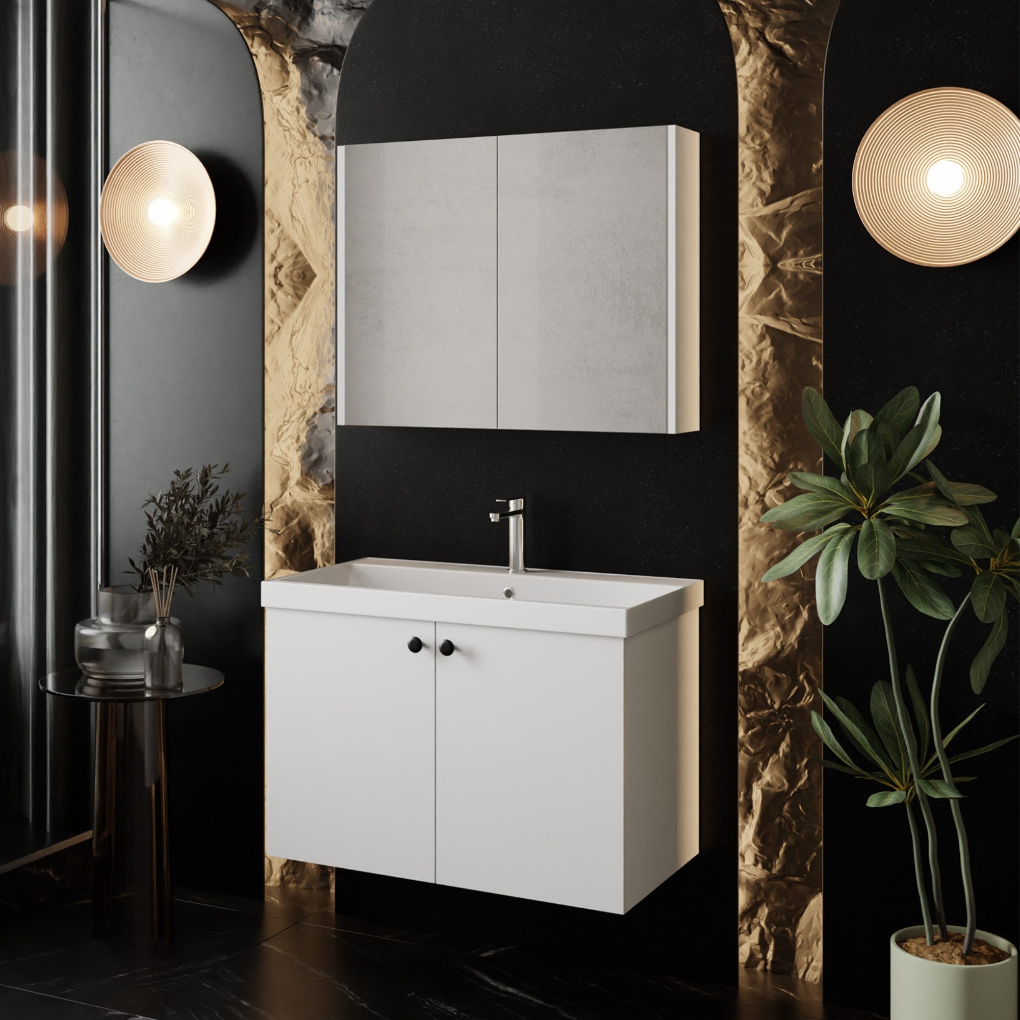 Karen Badmöbel-Set Badmöbel Set Mimoza, (Komplett-Set, Standartmäßig 3-Teil günstig online kaufen