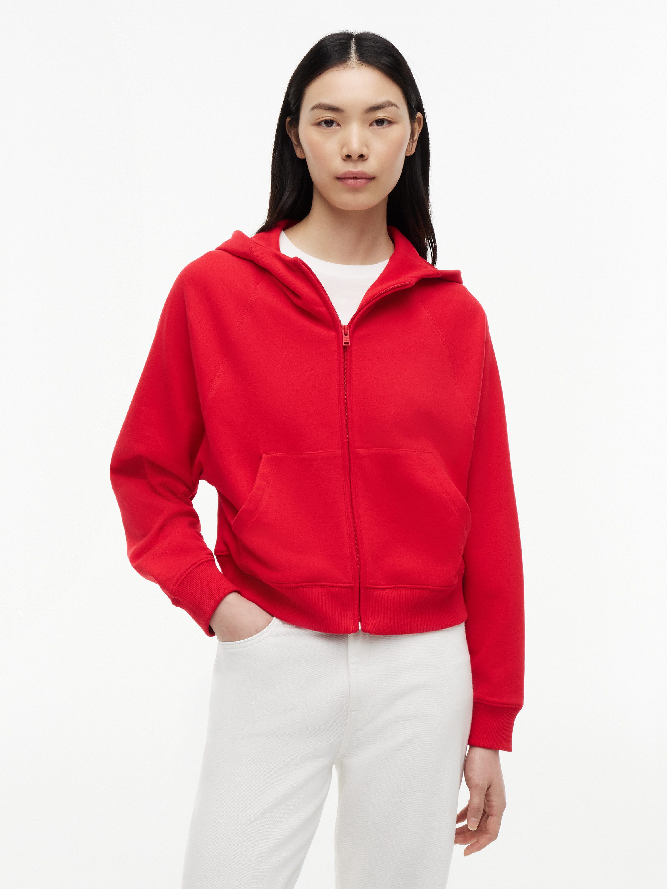 Tommy Jeans Kapuzensweatjacke TJW BXY S FLAG ZIP THRU HOODIE Baumwolle, Kapuze, Kängurutasche