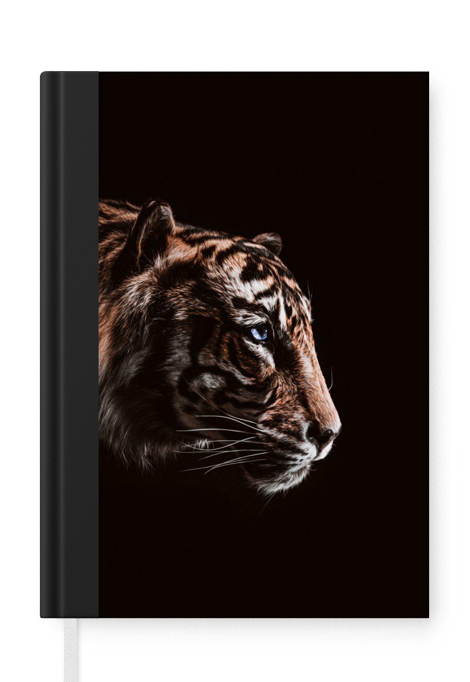 MuchoWow Notizbuch Tiger - Porträt - Raubtier, Journal, Merkzettel, Tagebuch, Notizheft, A5, 98 Seiten, Haushaltsbuch