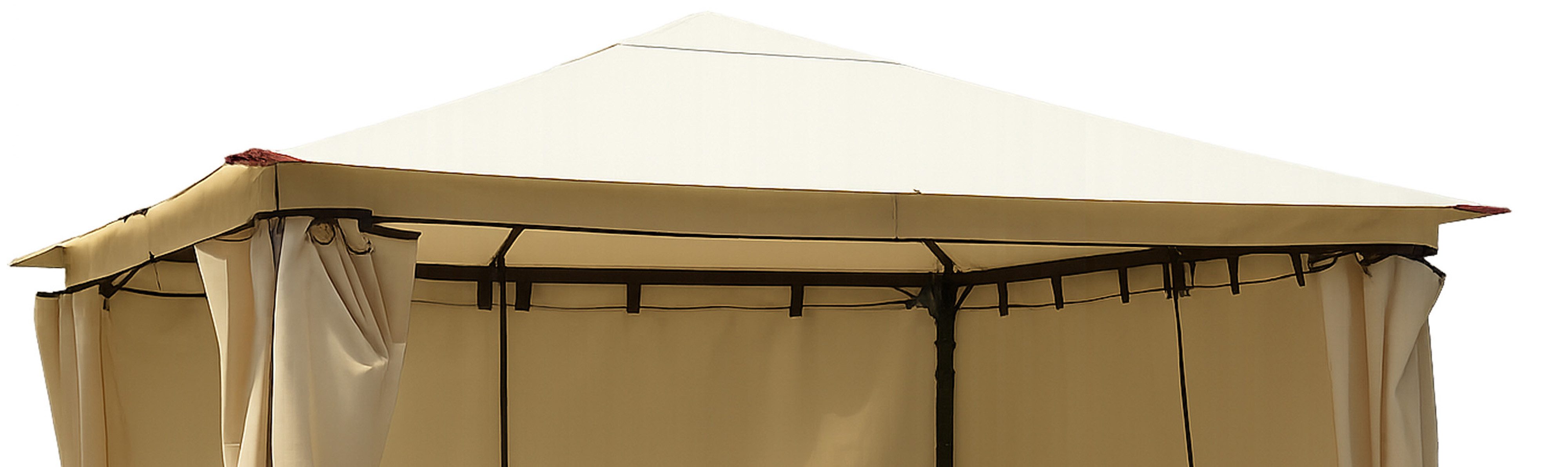 TPFGarden Pavillon-Ersatzdach VENEDIG, 300.00 x 300.00 cm (Pavillondach quadratisch, Zeltabdeckung, 300x300 cm, Farbe: écru), strapazierfähige PVC-Beschichtung - Outdoor geeignet