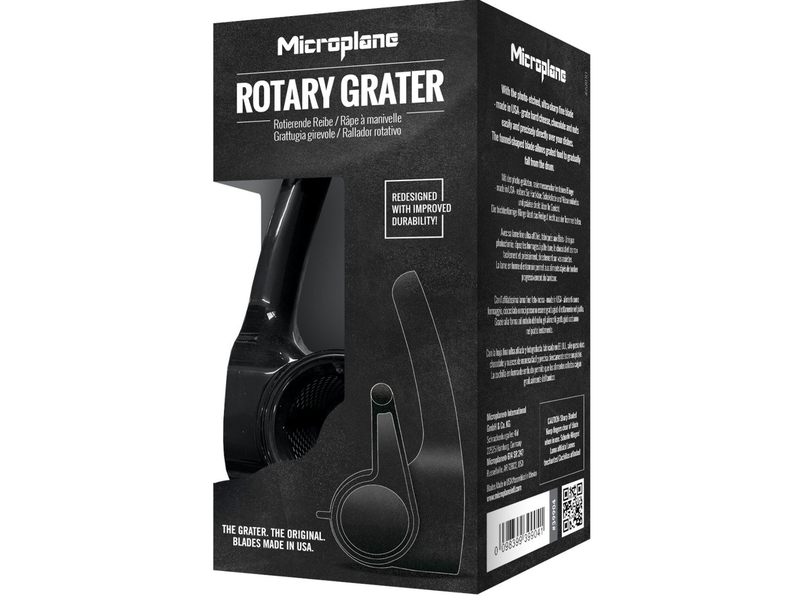 Microplane Küchenreibe rotierende Reibe 21,3 cm, Edelstahl