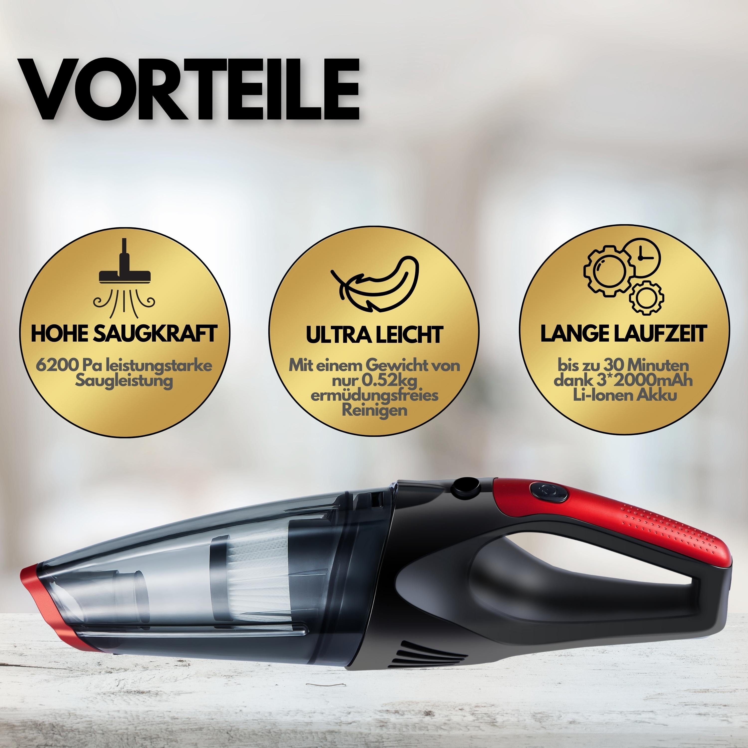 STEINBORG Akku-Handstaubsauger SB-1030, 80 W, beutellos, leicht