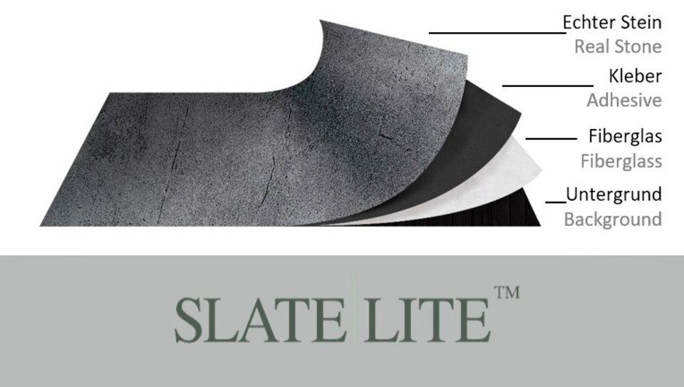 Slate Lite cm, Pearl, (1-tlg) Echtstein Ice 2,88 BxL: aus qm, Wandpaneel 120x240