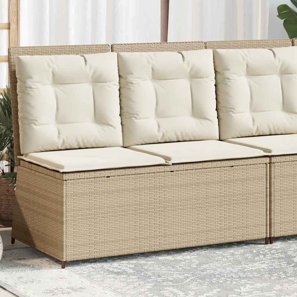 furnicato Gartensofa Garten-Relaxbank Beige 108x67x95 cm mit verstellbarer Rückenlehne