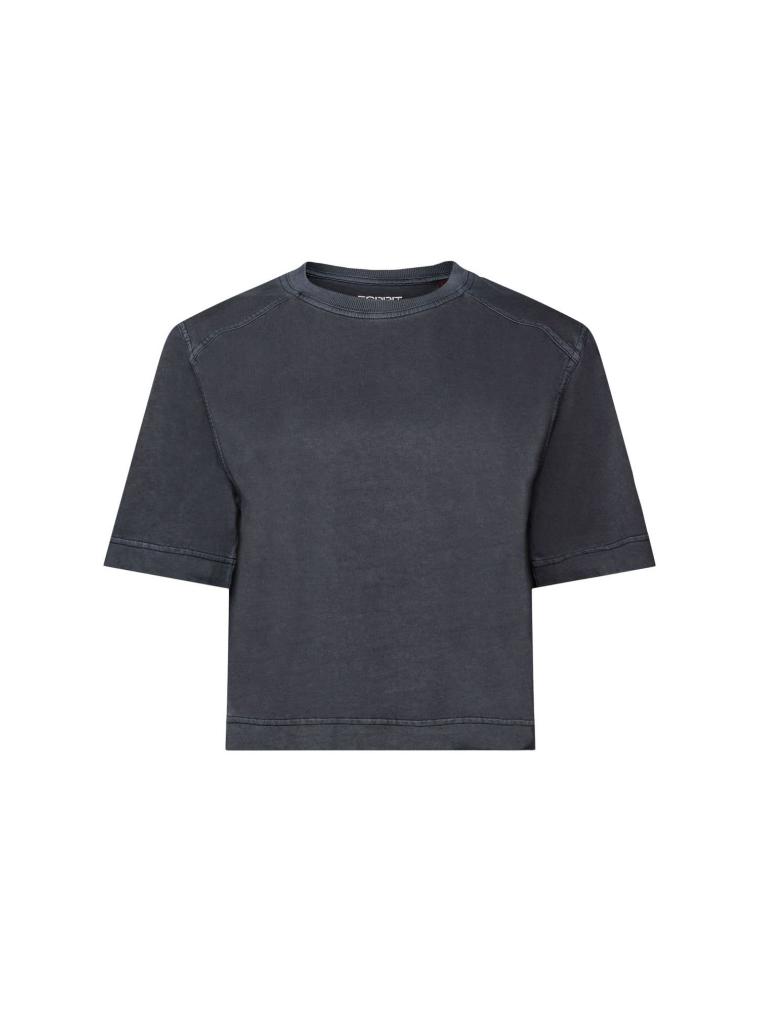 Esprit 3/4-Arm-Shirt Baumwoll-T-Shirt im Boxy-Stil BLACK