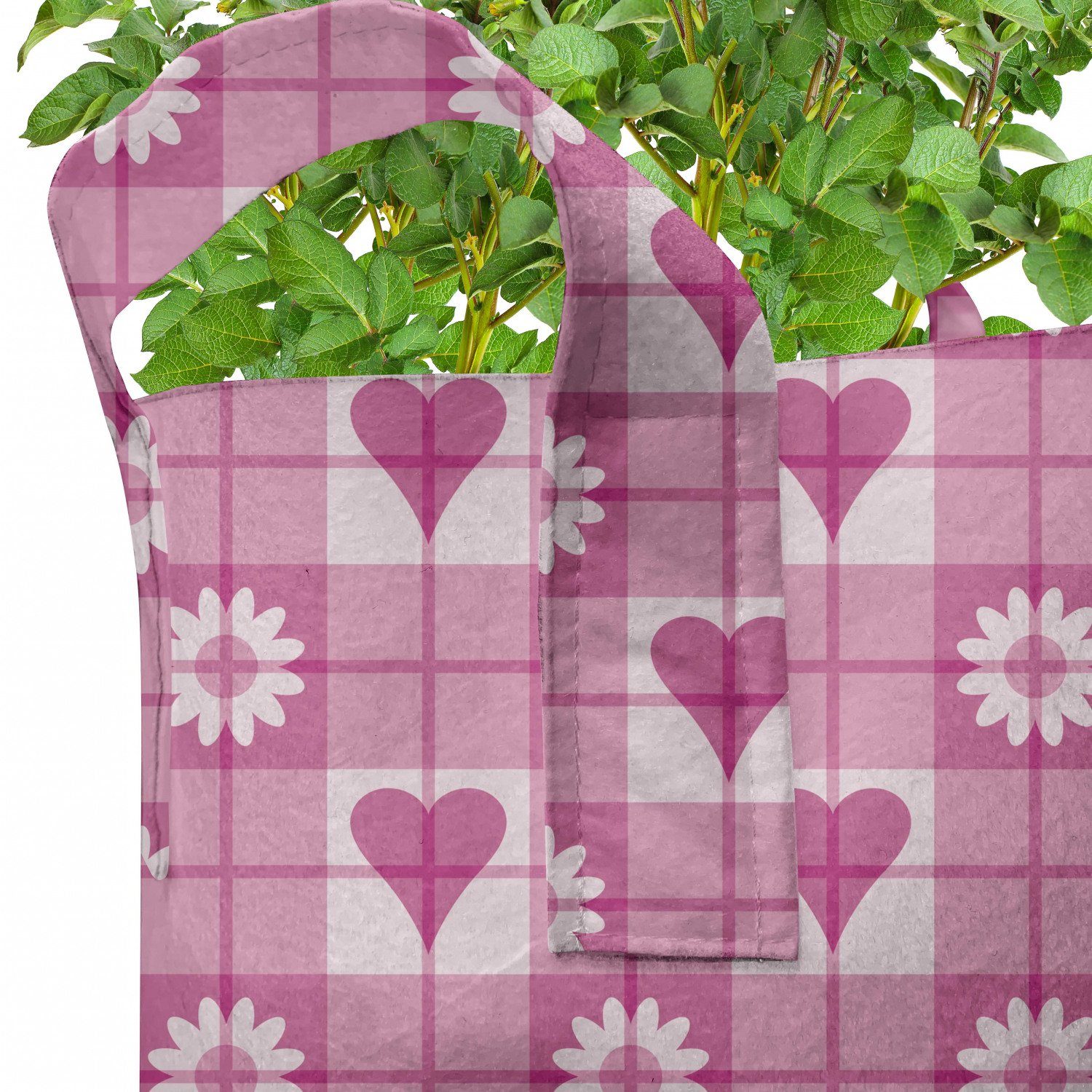 Herz Pflanzkübel Blumen für Griffen und Pflanzen, hochleistungsfähig Abakuhaus Rosa mit Stofftöpfe Blütenblätter