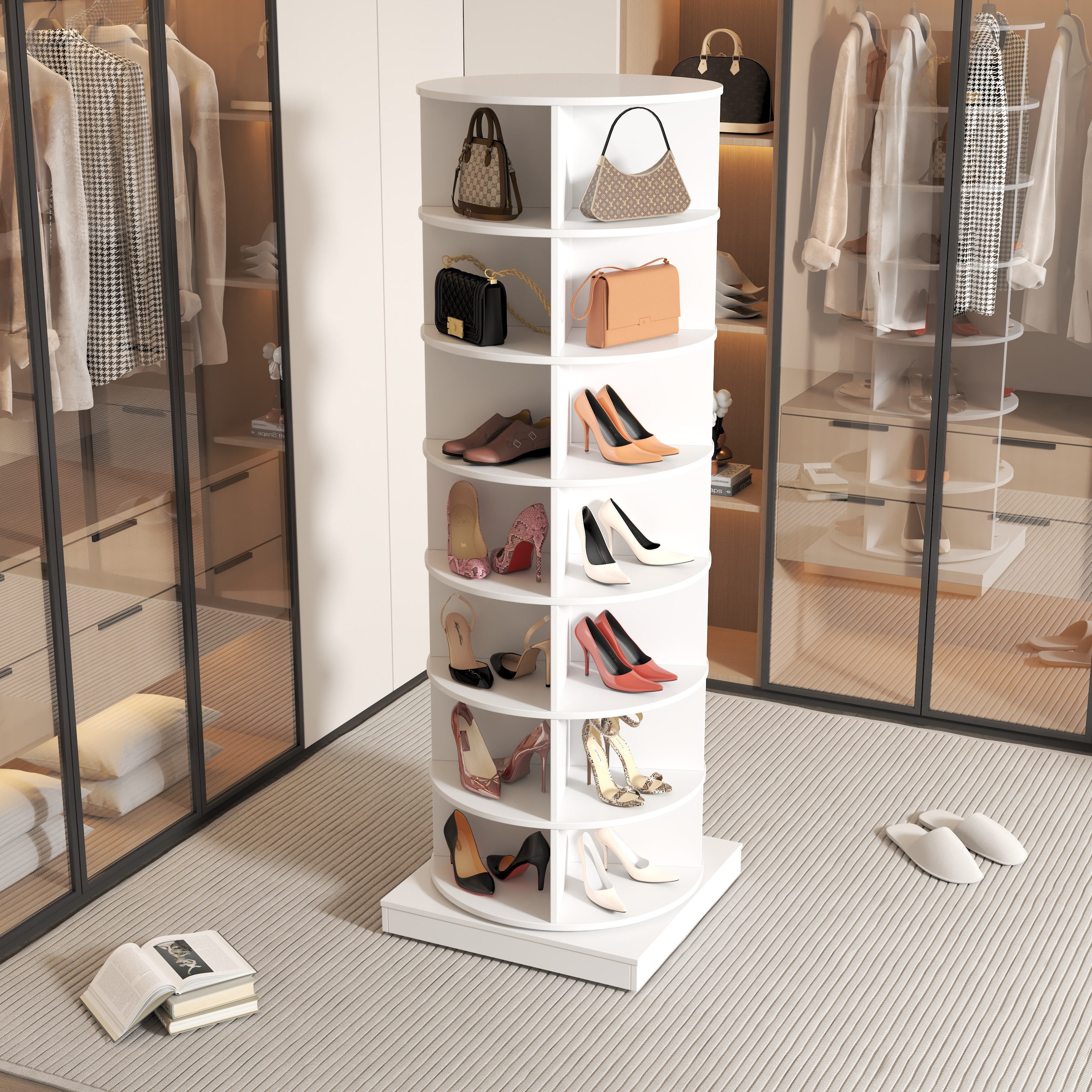 Gotagee Schuhschrank Drehbar Schuhablage Vertikal Sideboard günstig online kaufen