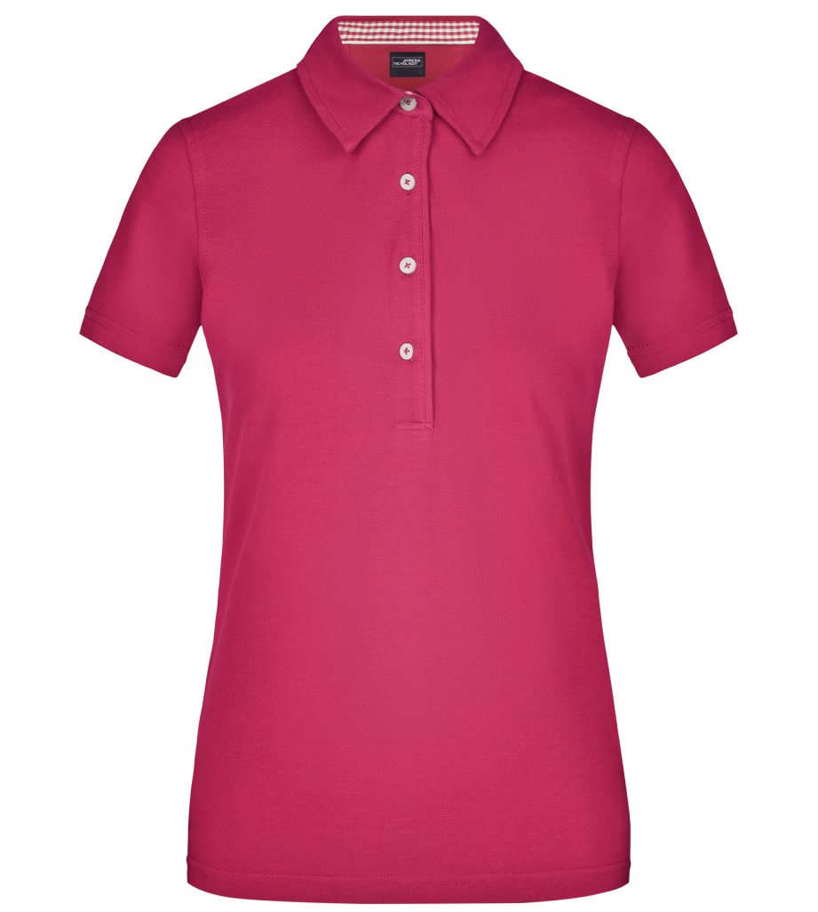 James & Nicholson Poloshirt Klassisches Damen Polohemd JN969 (Doppelpack, 2 Stück) mit konfektioniertem Kragen in Kontrastoptik