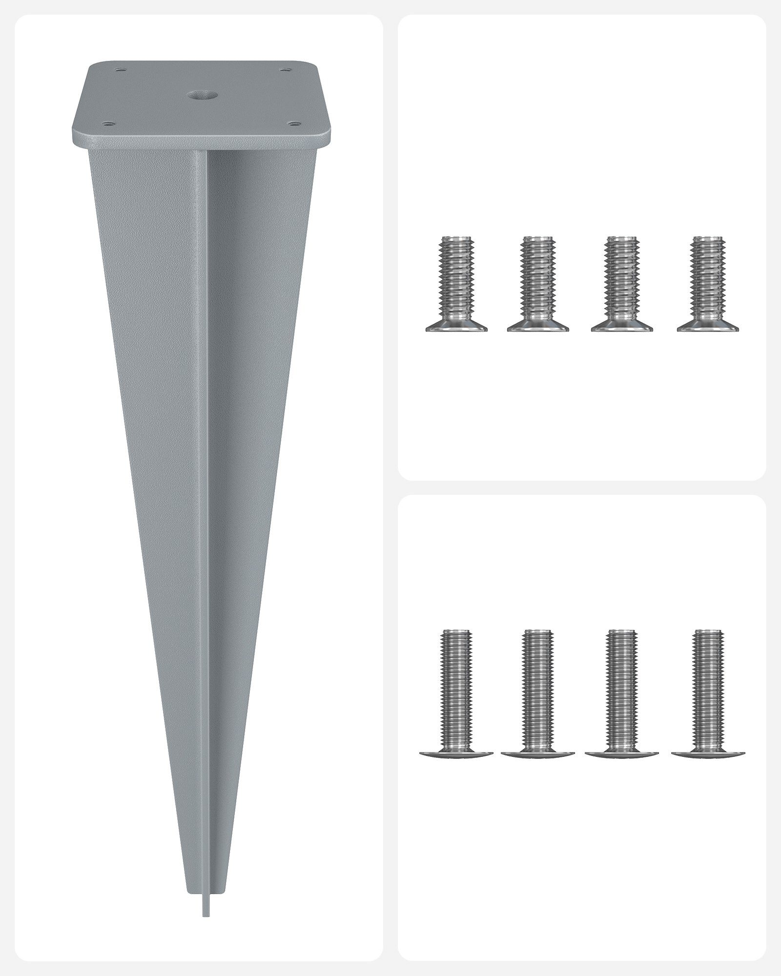 SONGMICS Seitenmarkise Zubehör Bodenanker für Standpfosten Seitenmarkisen