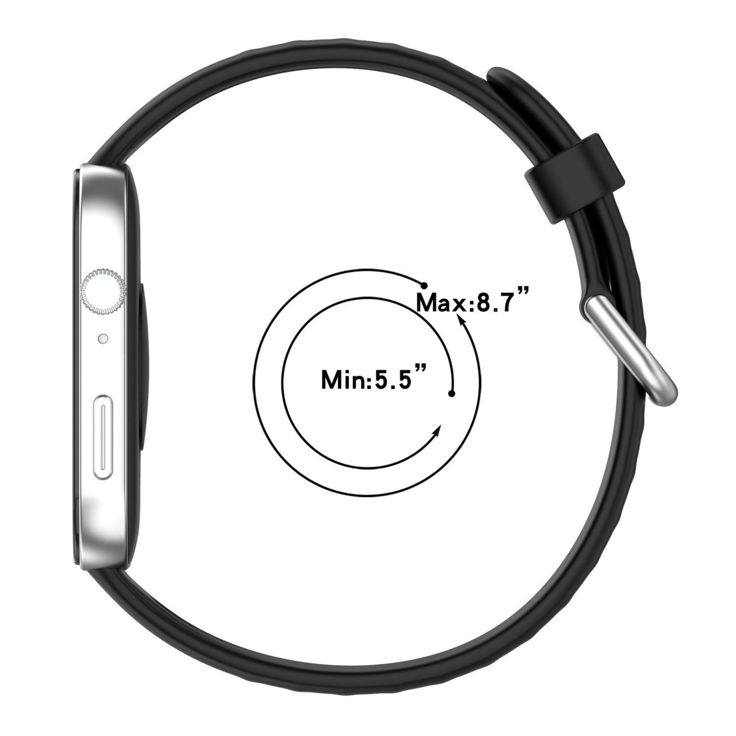 Wigento Smartwatch-Armband Kunststoff Silikon Huawei Watch Fit 5 4 / 5 4 Pro / 3 hochwertig Weiß, Ersatz Austausch Silikon Sport Armband – Bild 4 von 5